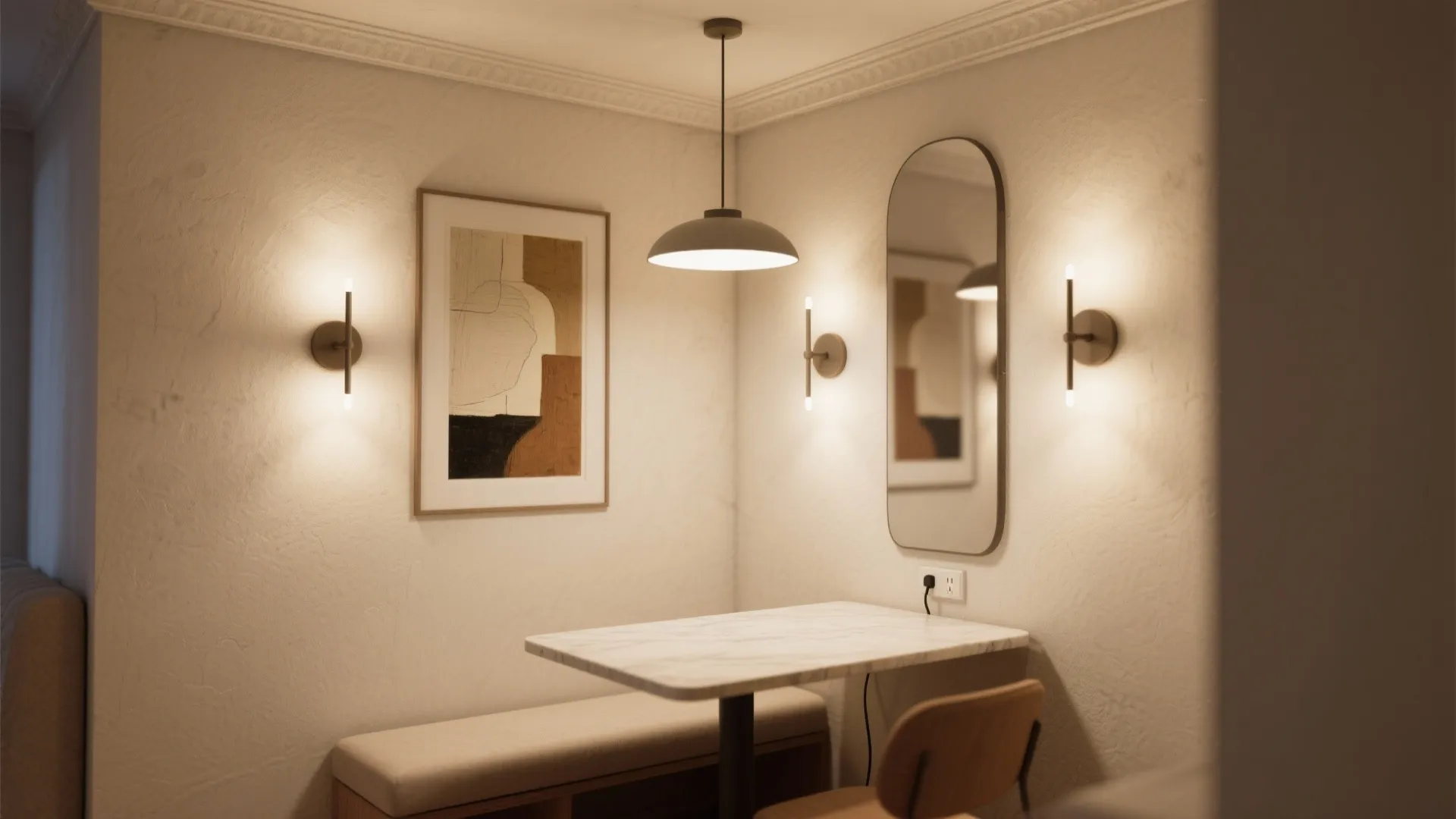 2. Wall sconces to free up ceiling space