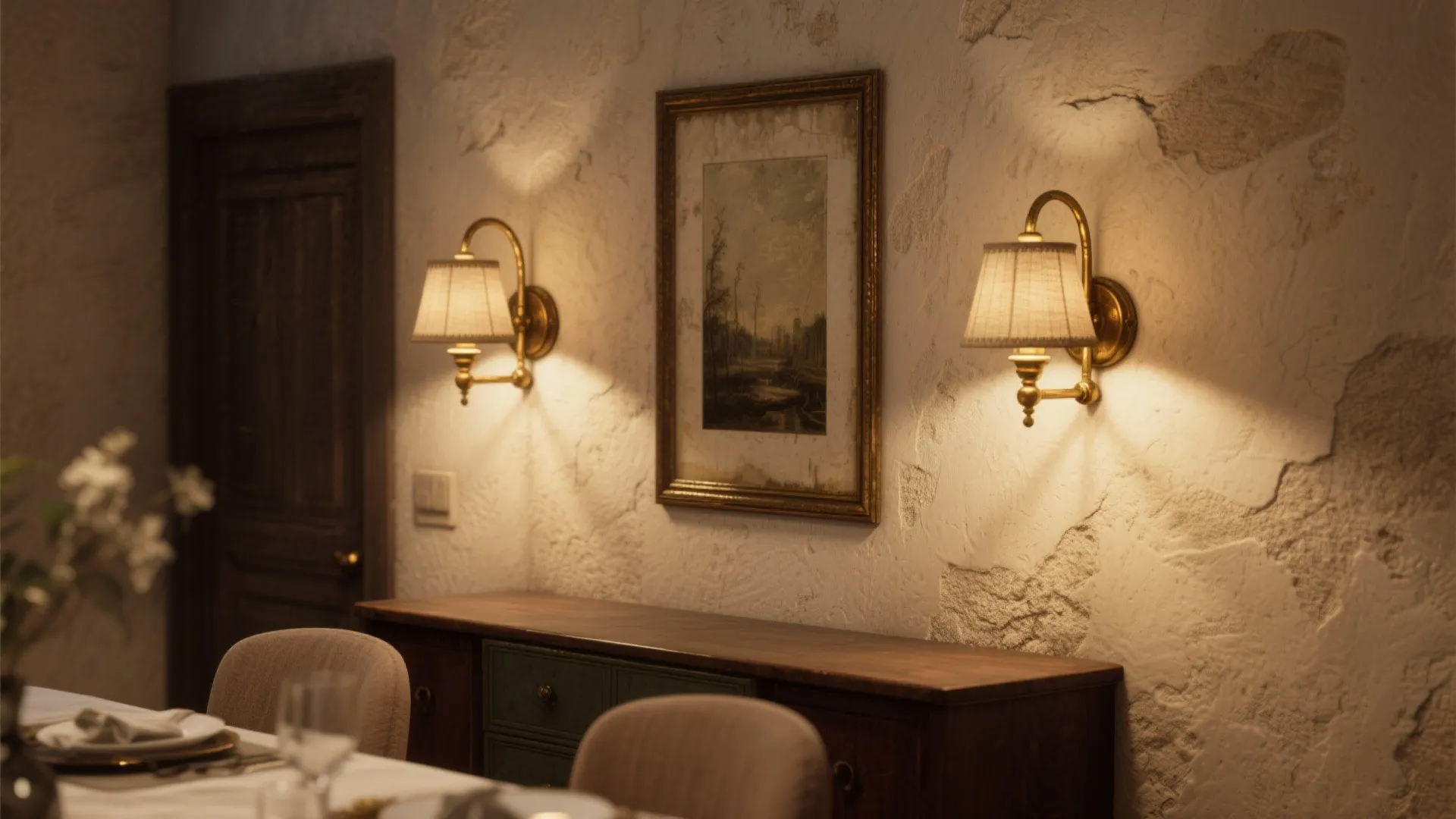 4. Wall Sconces to Frame the Table