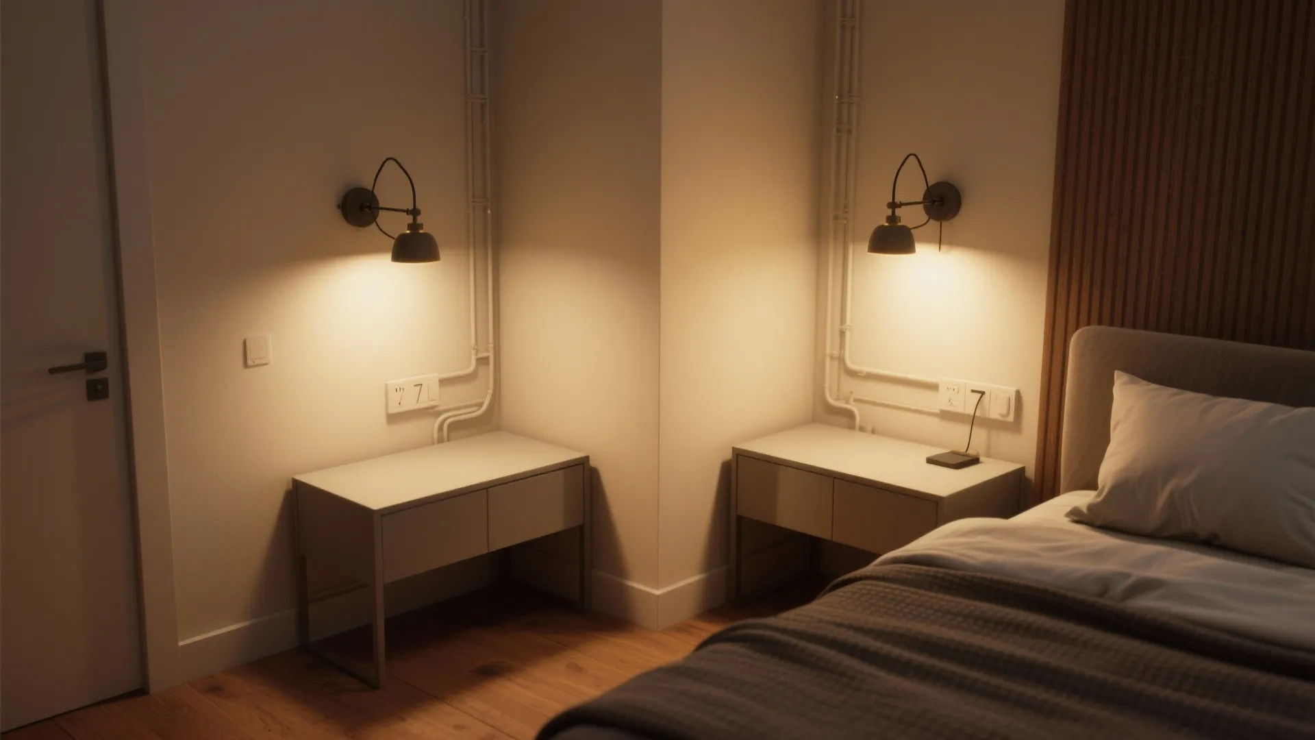 2. Wall-mounted fixtures to save floor space