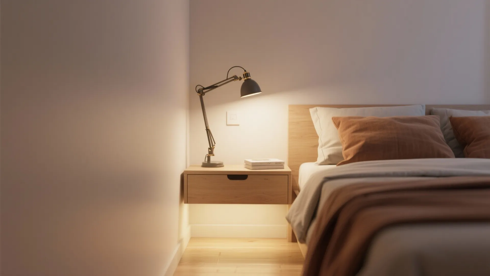 2. Use wall-mounted lights to free floor space