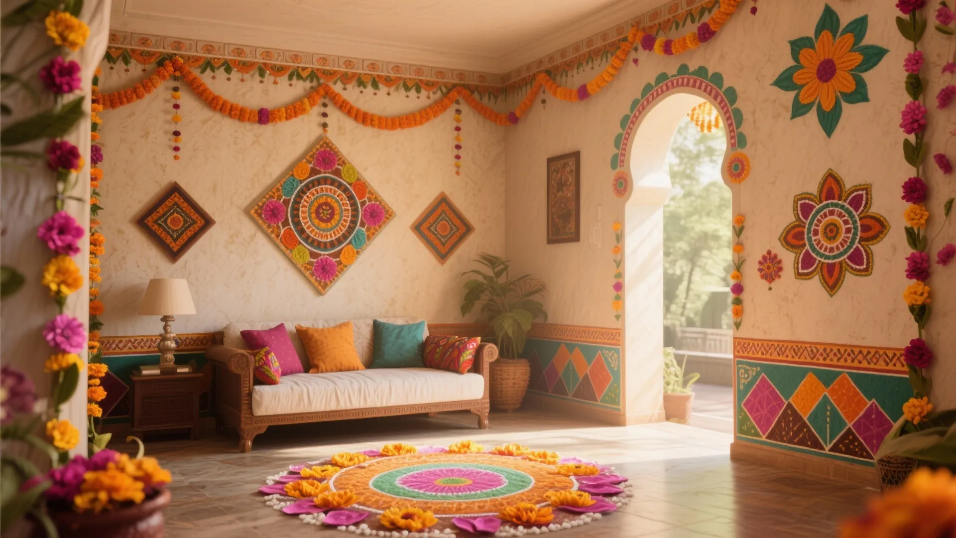 5 Wall Side Rangoli Design Ideas: Creative inspirations to brighten up your home walls