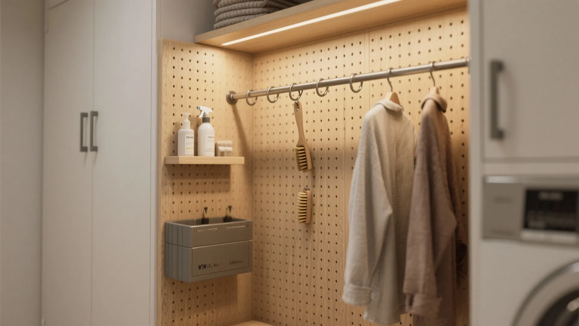 4. Use vertical wall storage and hanging rods