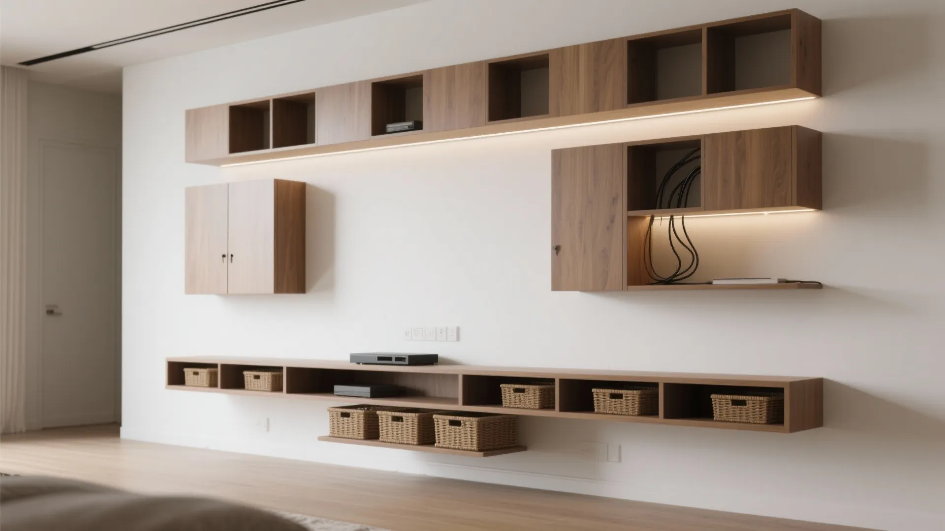 Wall-Mounted Storage and Slender Profiles