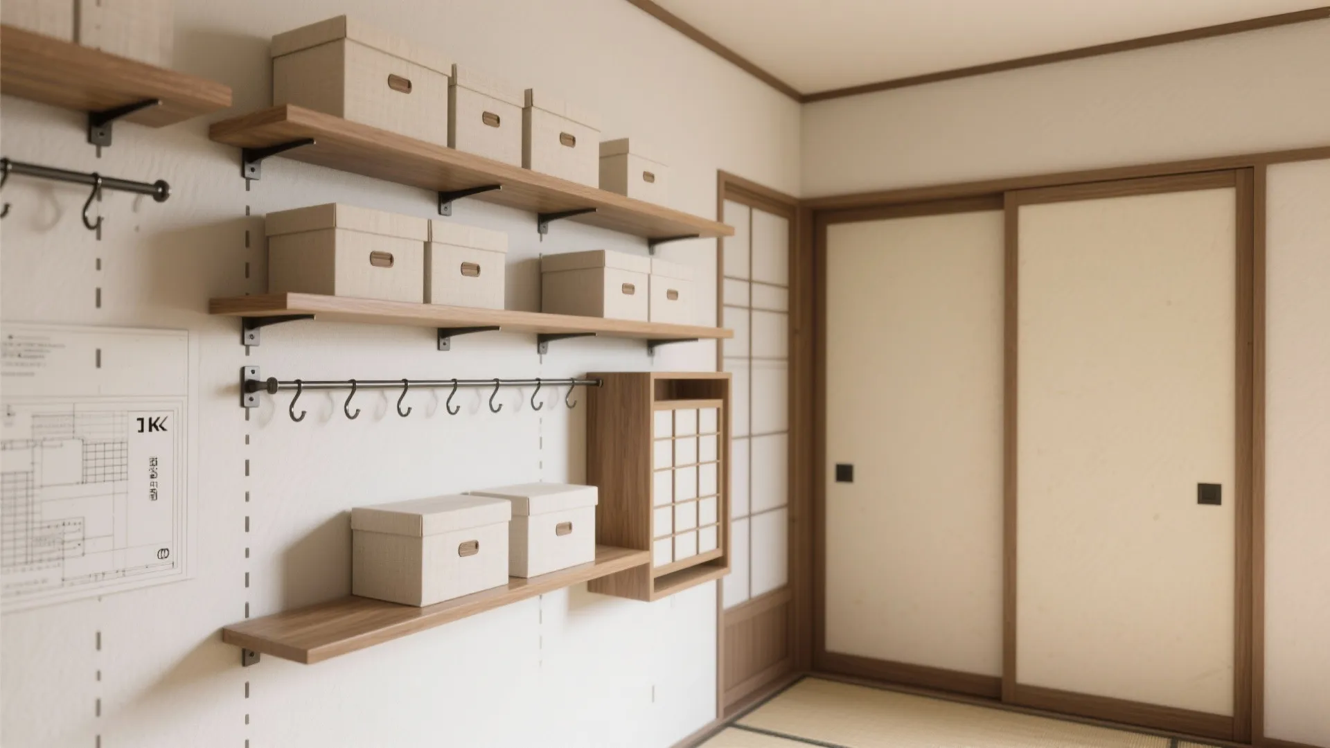 壁を収納に変える：下地活用と見せる整理