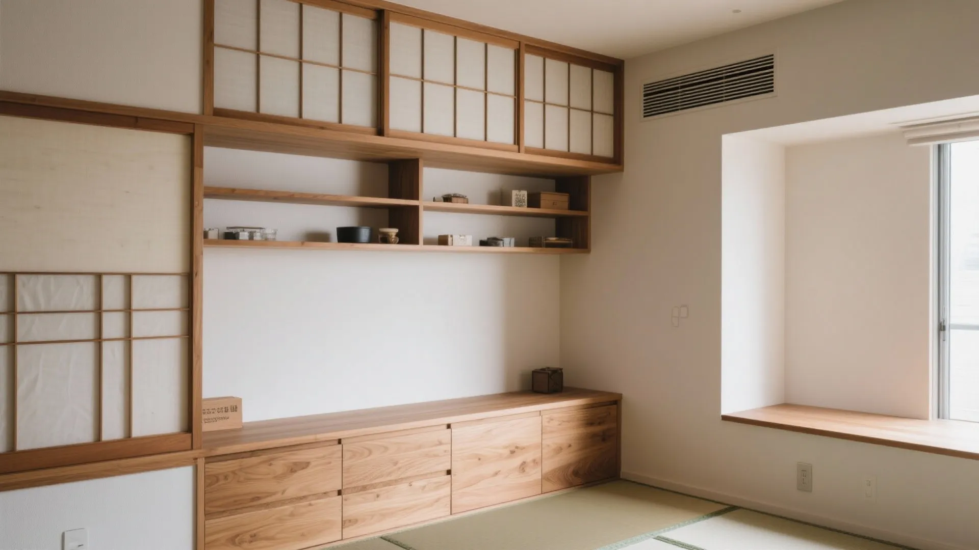 Tips 2: 収納技巧で吸気を塞がない日式風格の壁面計画