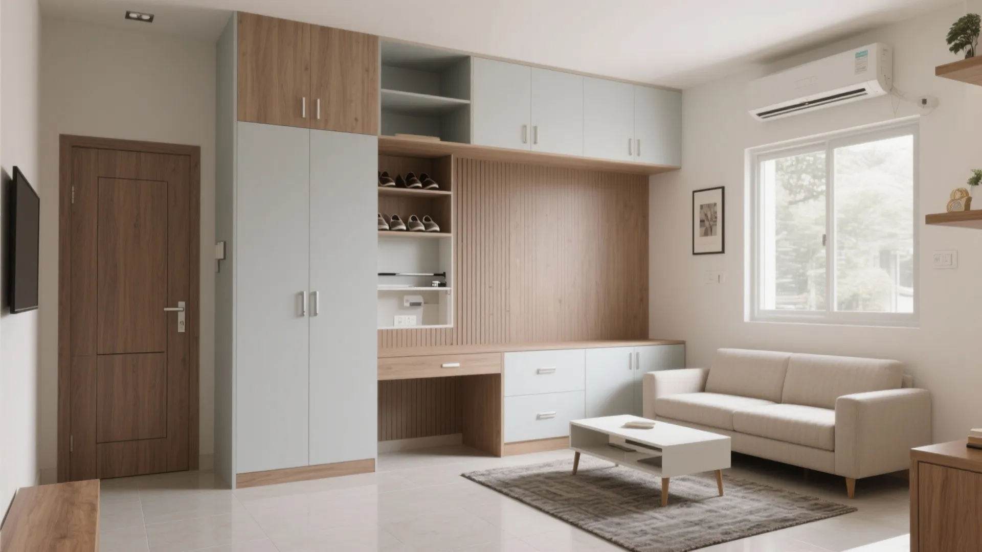 Minimalist storage that disappears into the walls