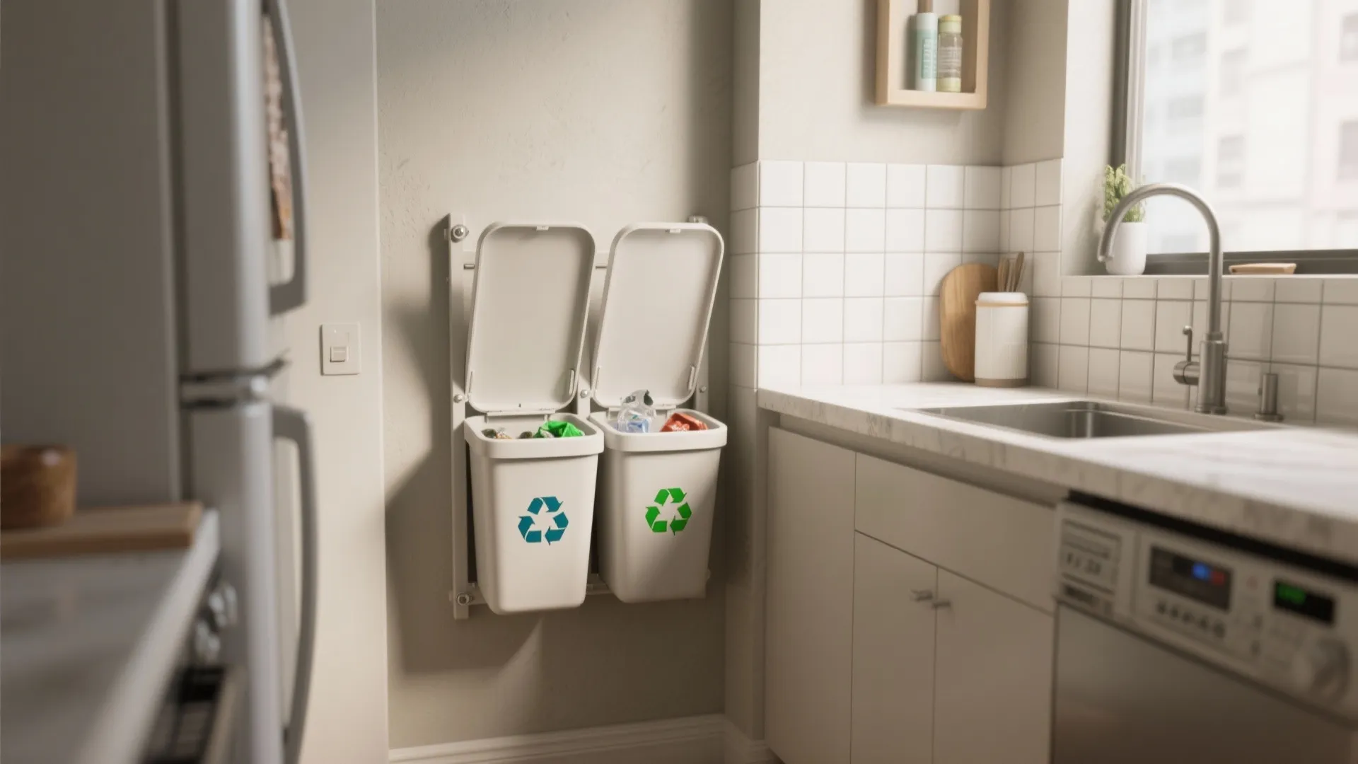 3. Wall-mounted swing bins