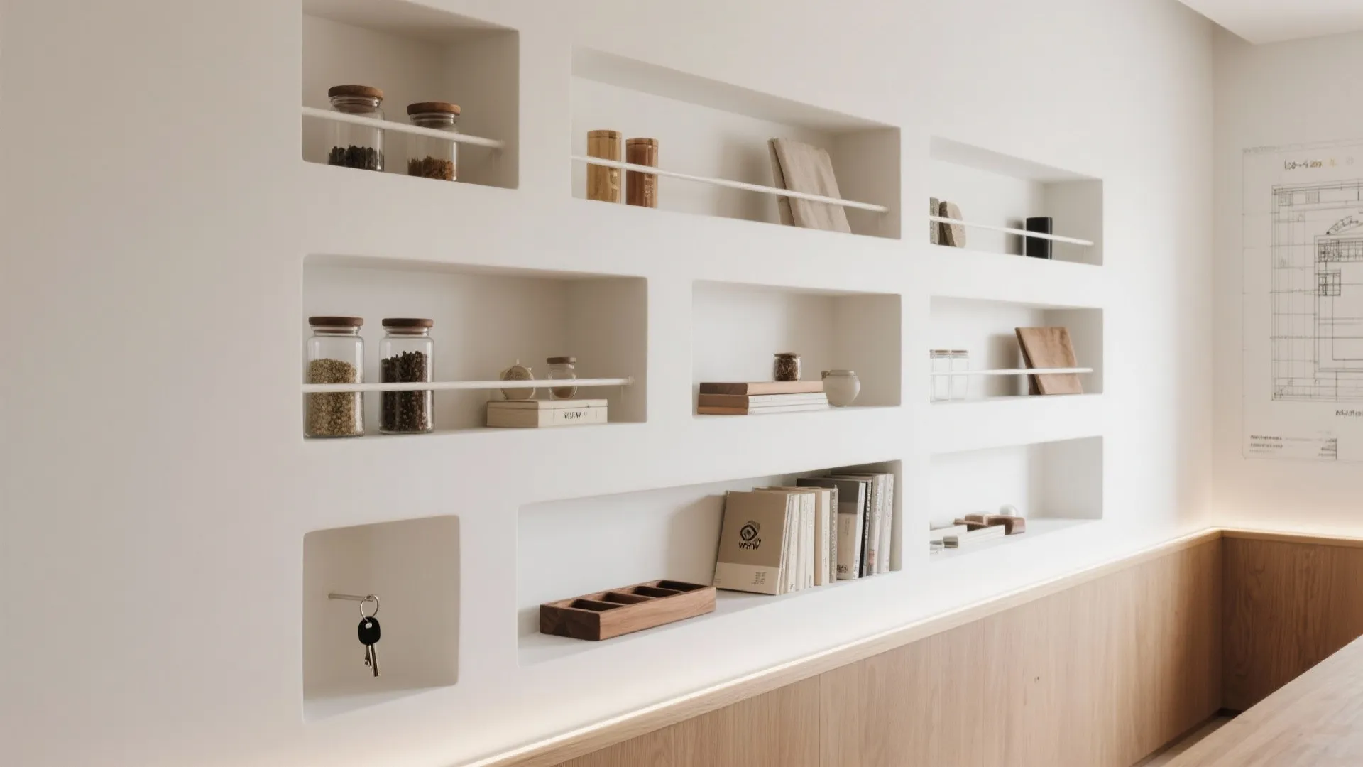 Tips 2: 収納技巧を“壁厚”に仕込む—造作を最小化して最大の余白をつくる