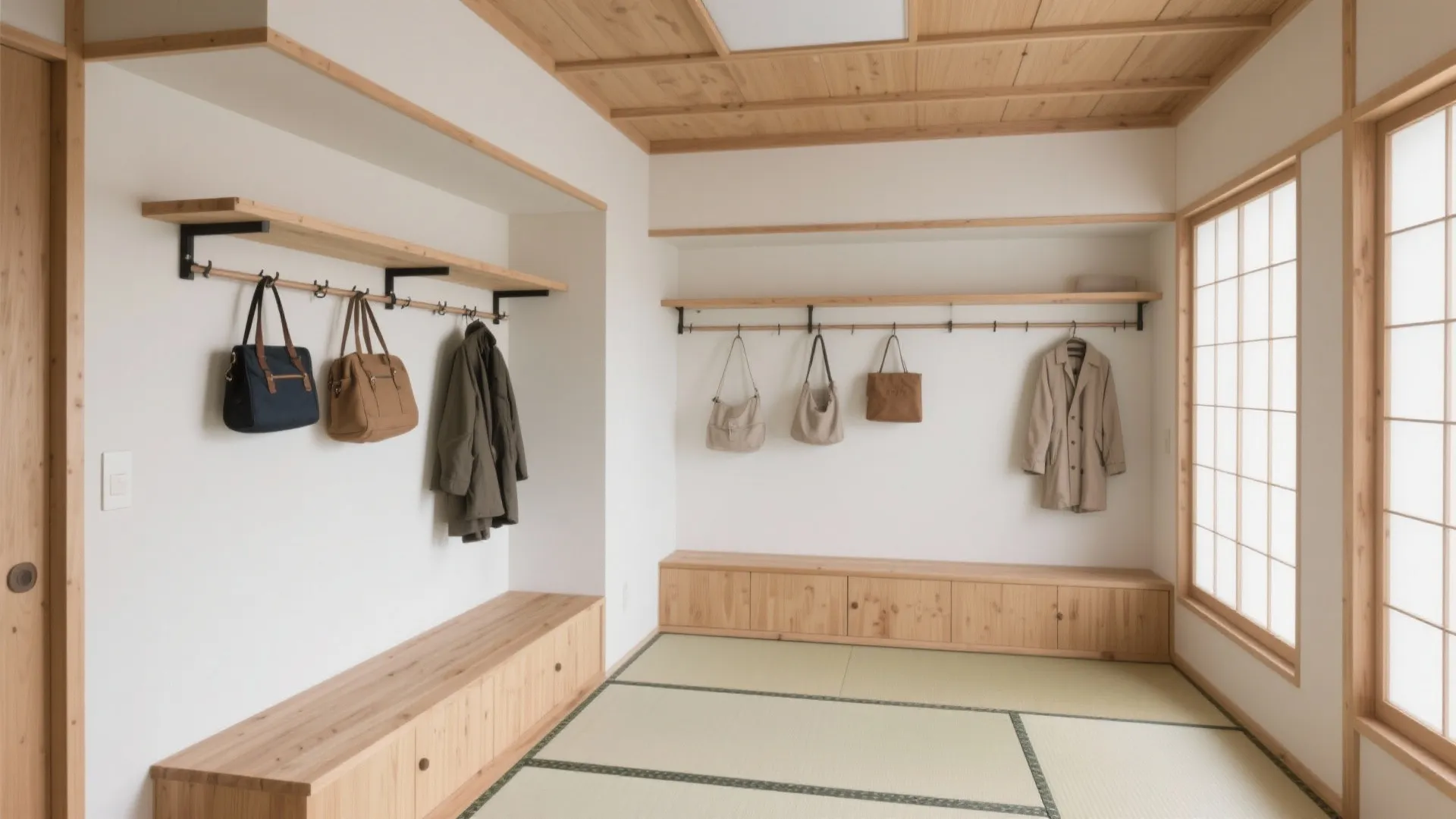 収納は“壁厚”と“天井下”に分散、床から10cmを空ける（收纳技巧×日式风格）