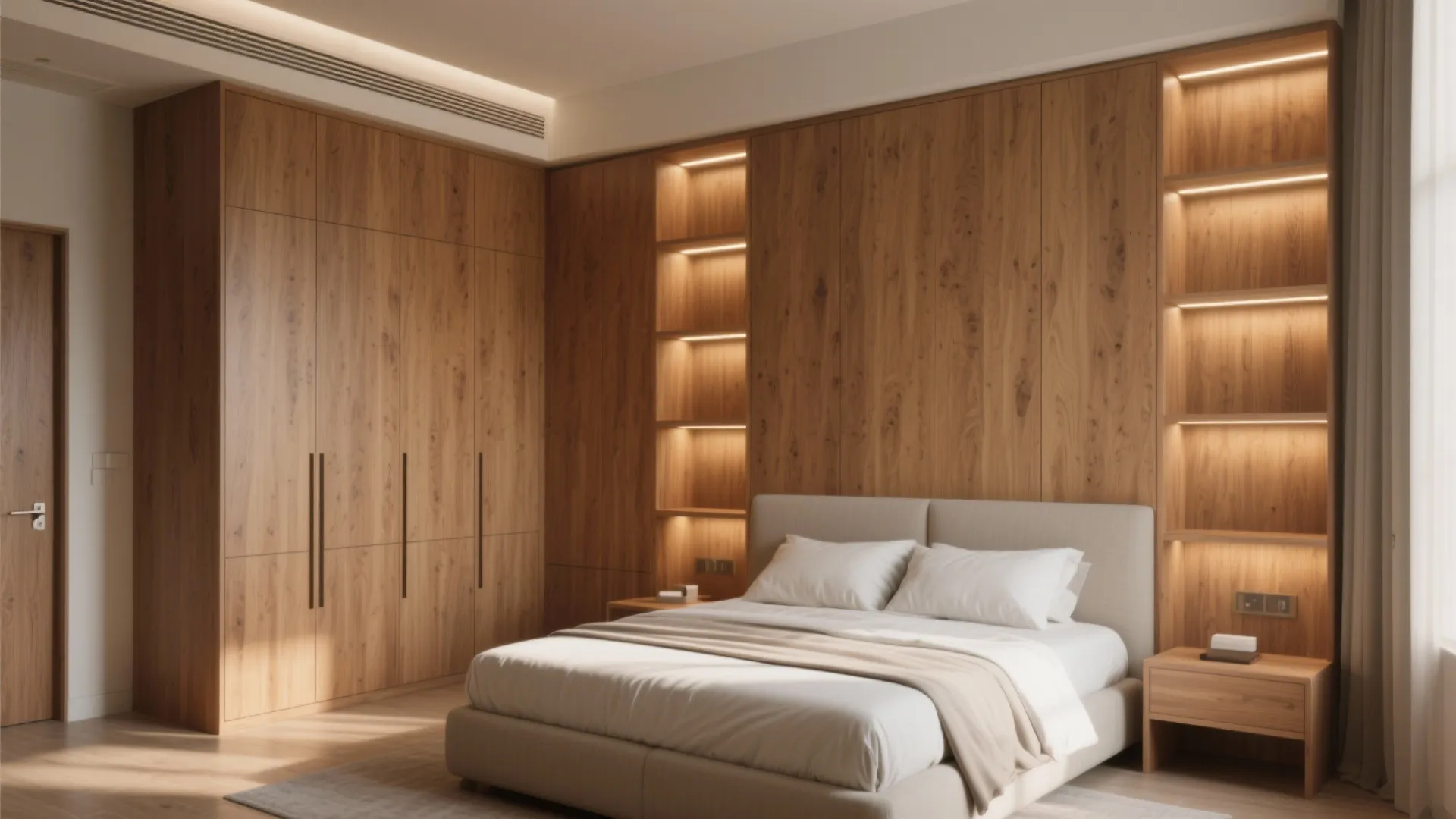 Wall-to-Wall Wooden Almirah