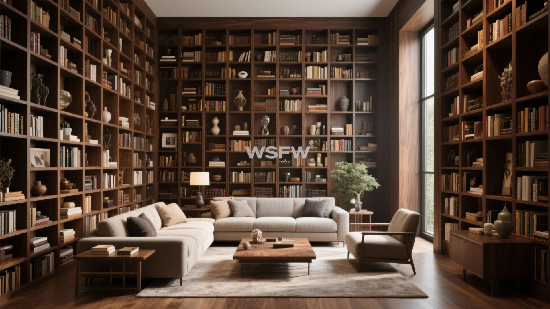 6. Wall-to-Wall Bookcase Shelves