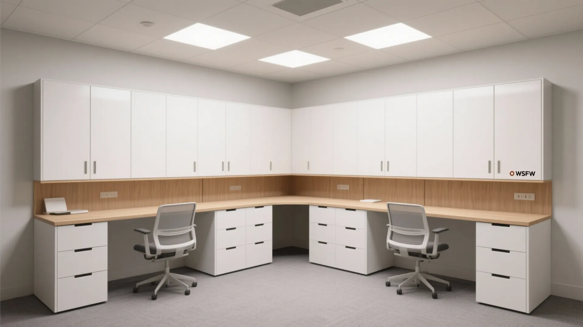 6. Wall-to-wall custom desk