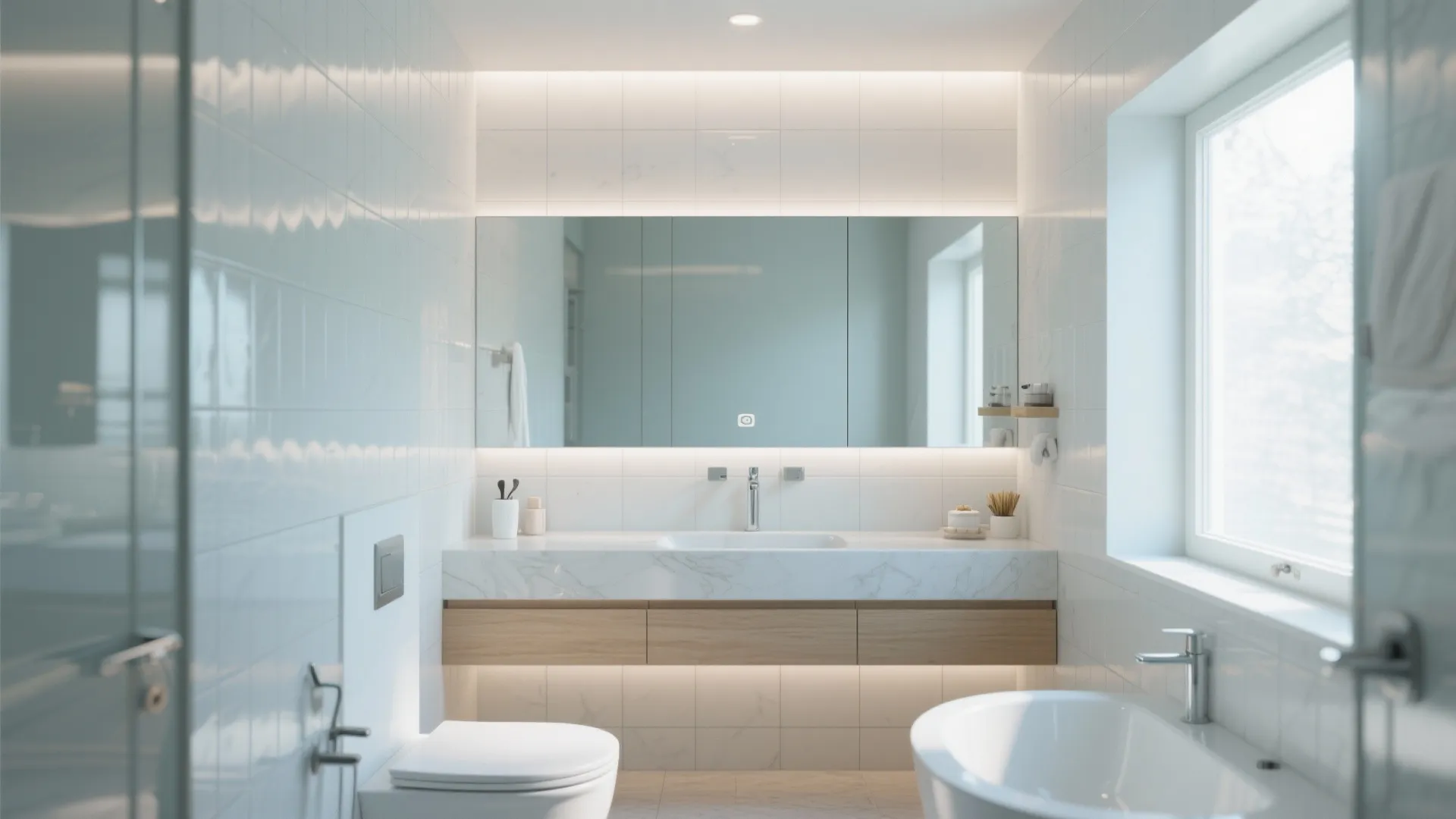 7. Wall-to-Wall Mirror