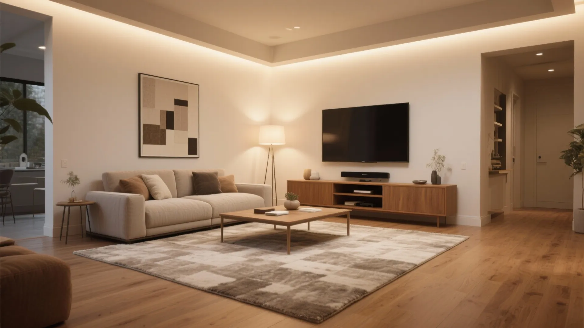 5. Wall-to-Wall Rug Placement