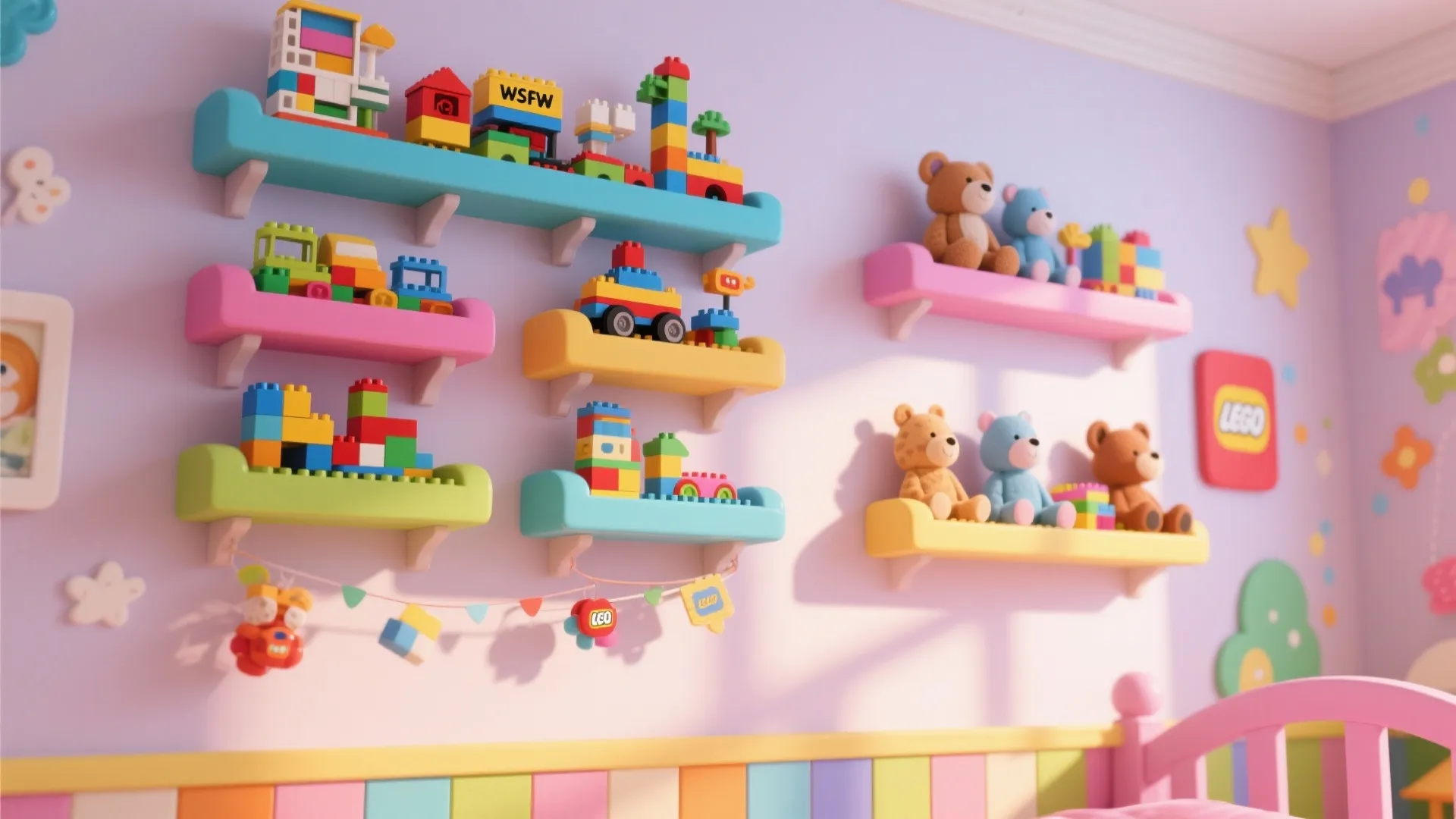 3. Wall-Mounted Toy Racks