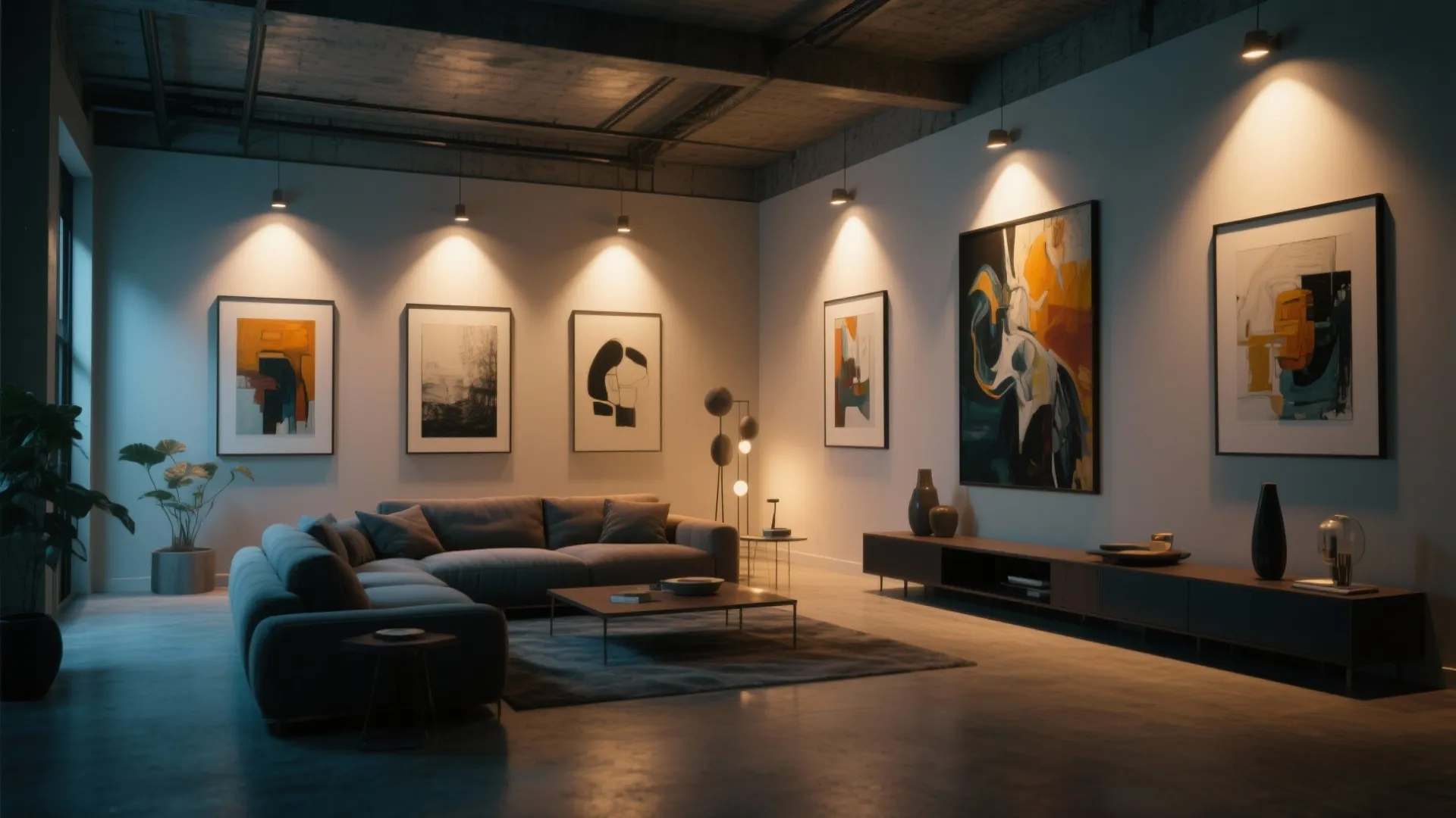 3. Wall Washers to Highlight Art