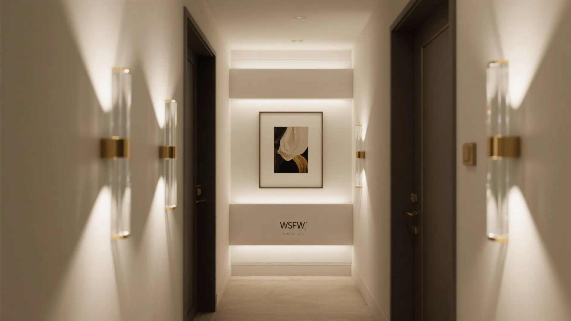 4. Recessed Wall Washer with Brass Trim