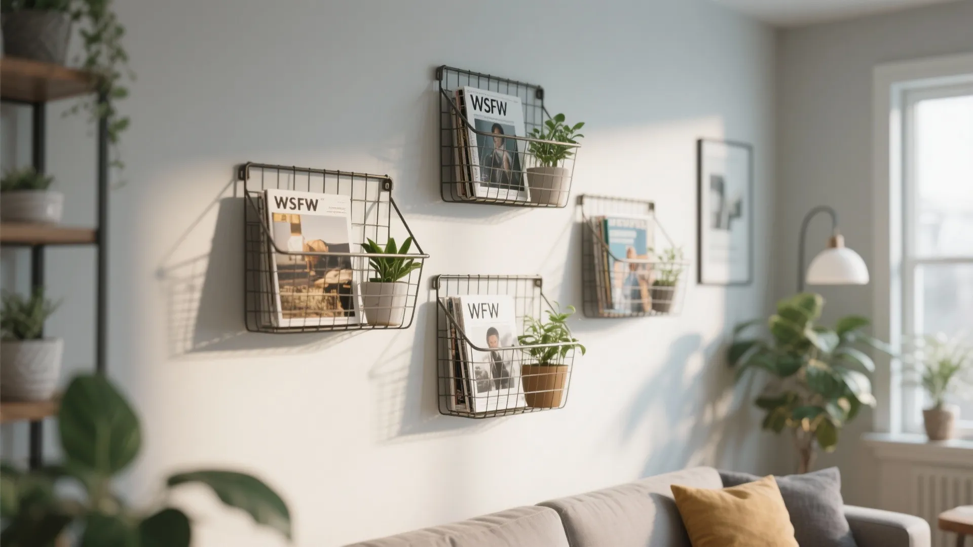 3. Wall-Mounted Wire Baskets