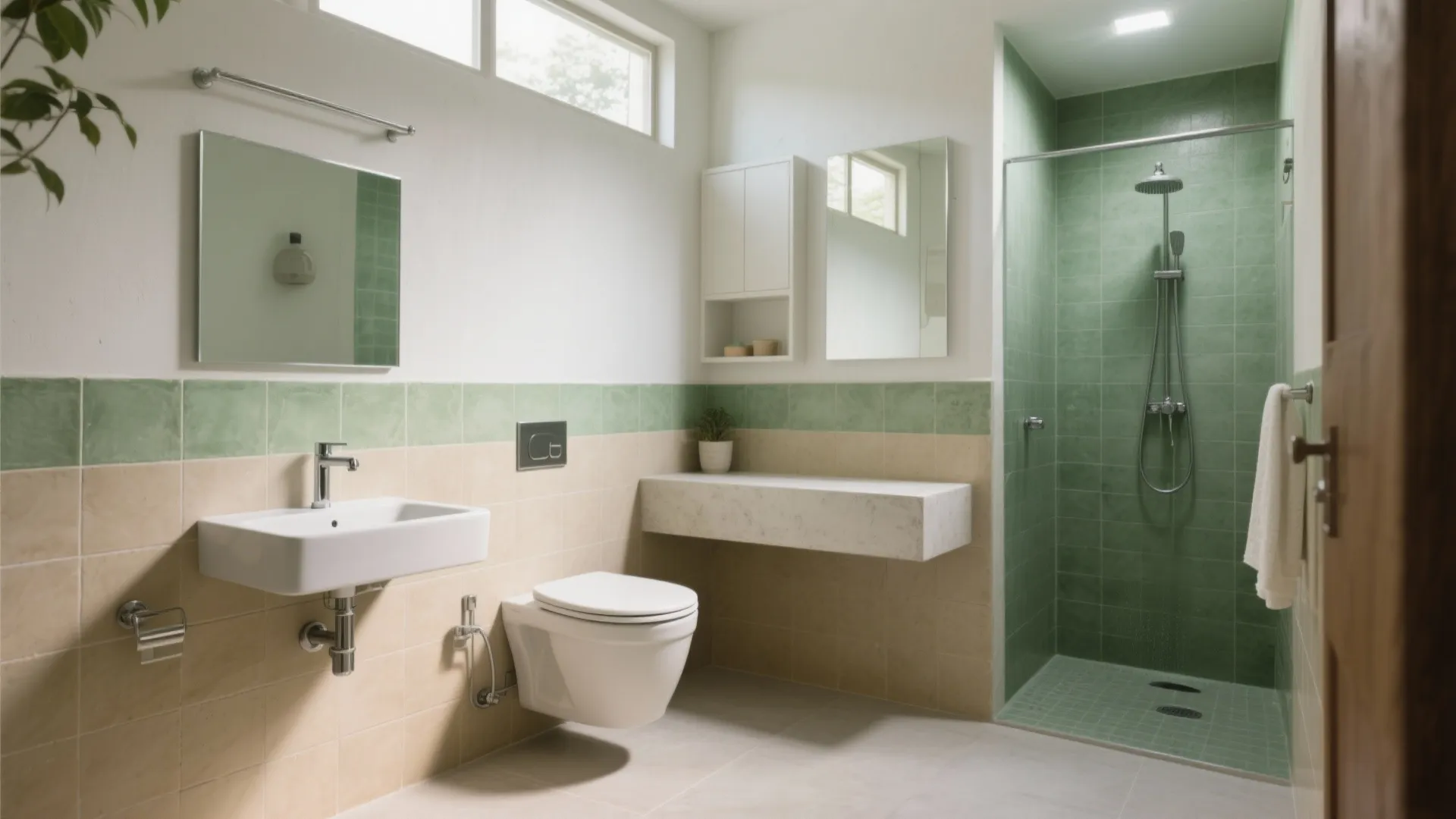 Space-Savvy Layout: Wall-Hung Fixtures and Niches