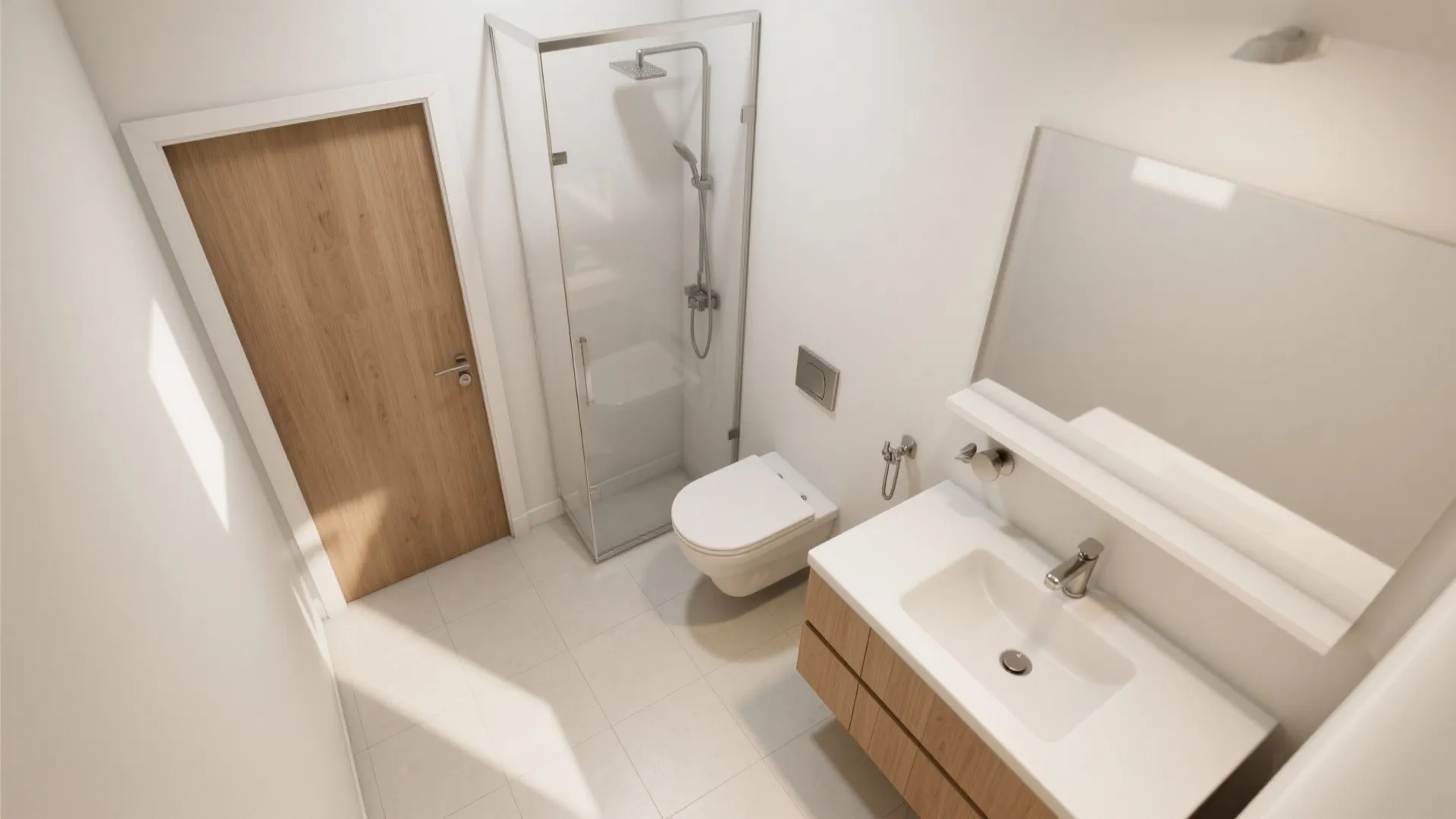 Wall-Hung Essentials and Pocket Doors to Free Floor Space