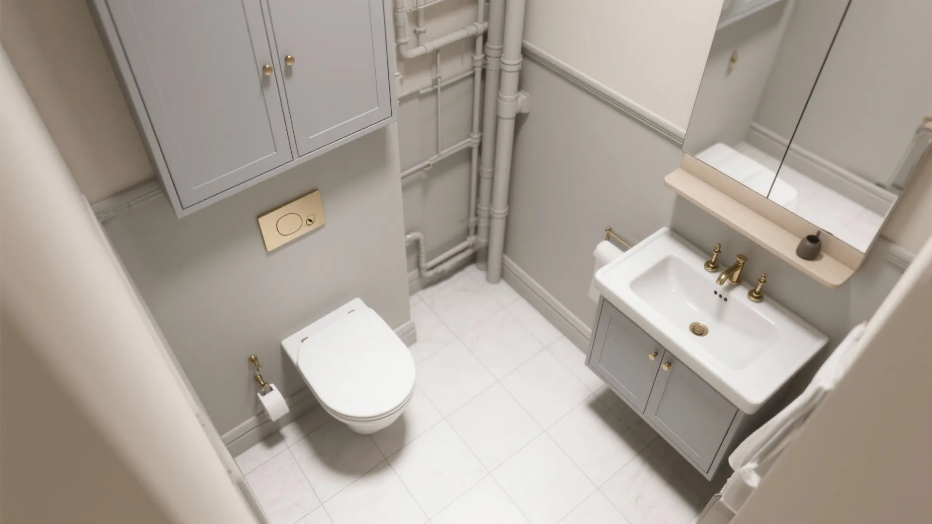 Idea 2: Wall-hung everything and slim profiles