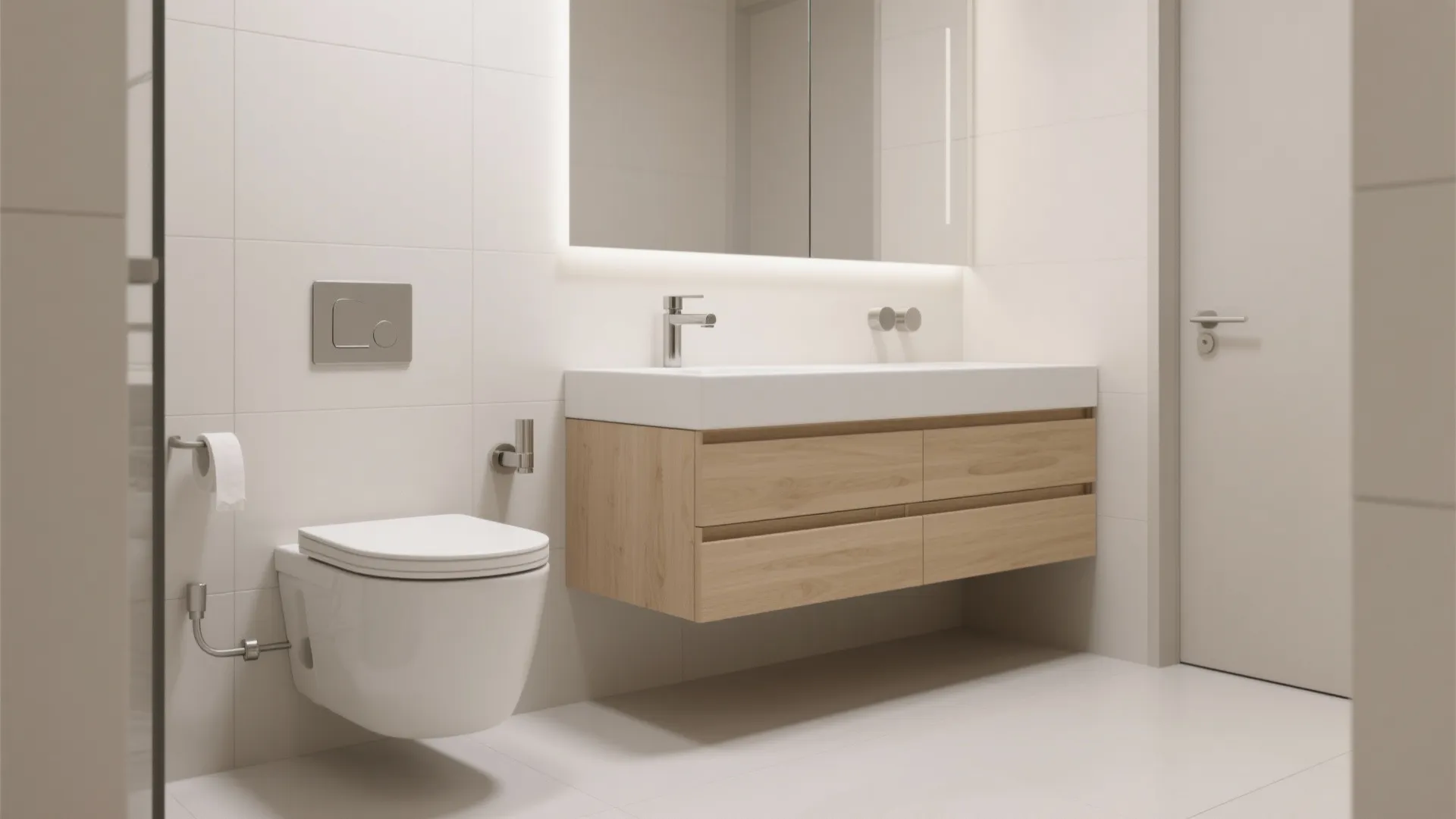 Wall-Hung Fixtures That Make Tiny Bathrooms Breathe