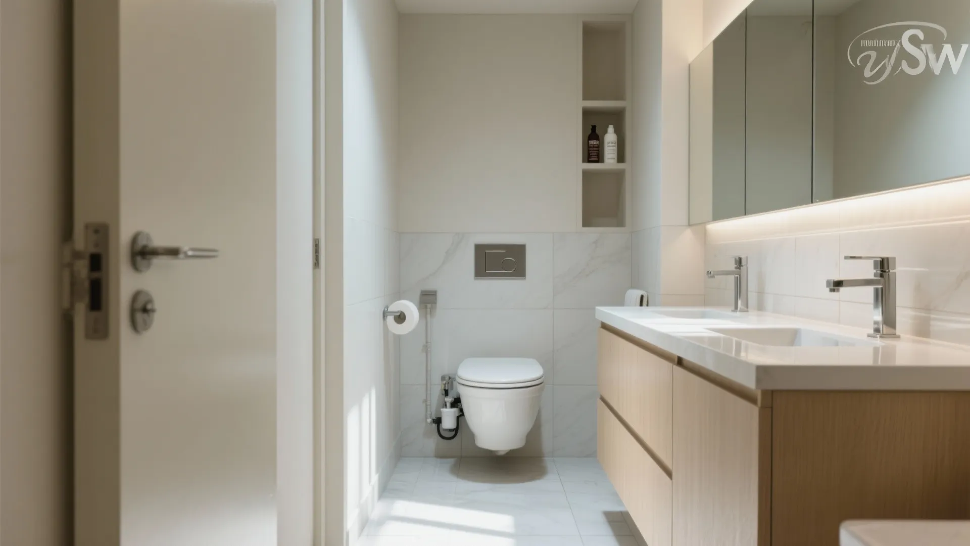 Wall-hung fixtures and floating storage