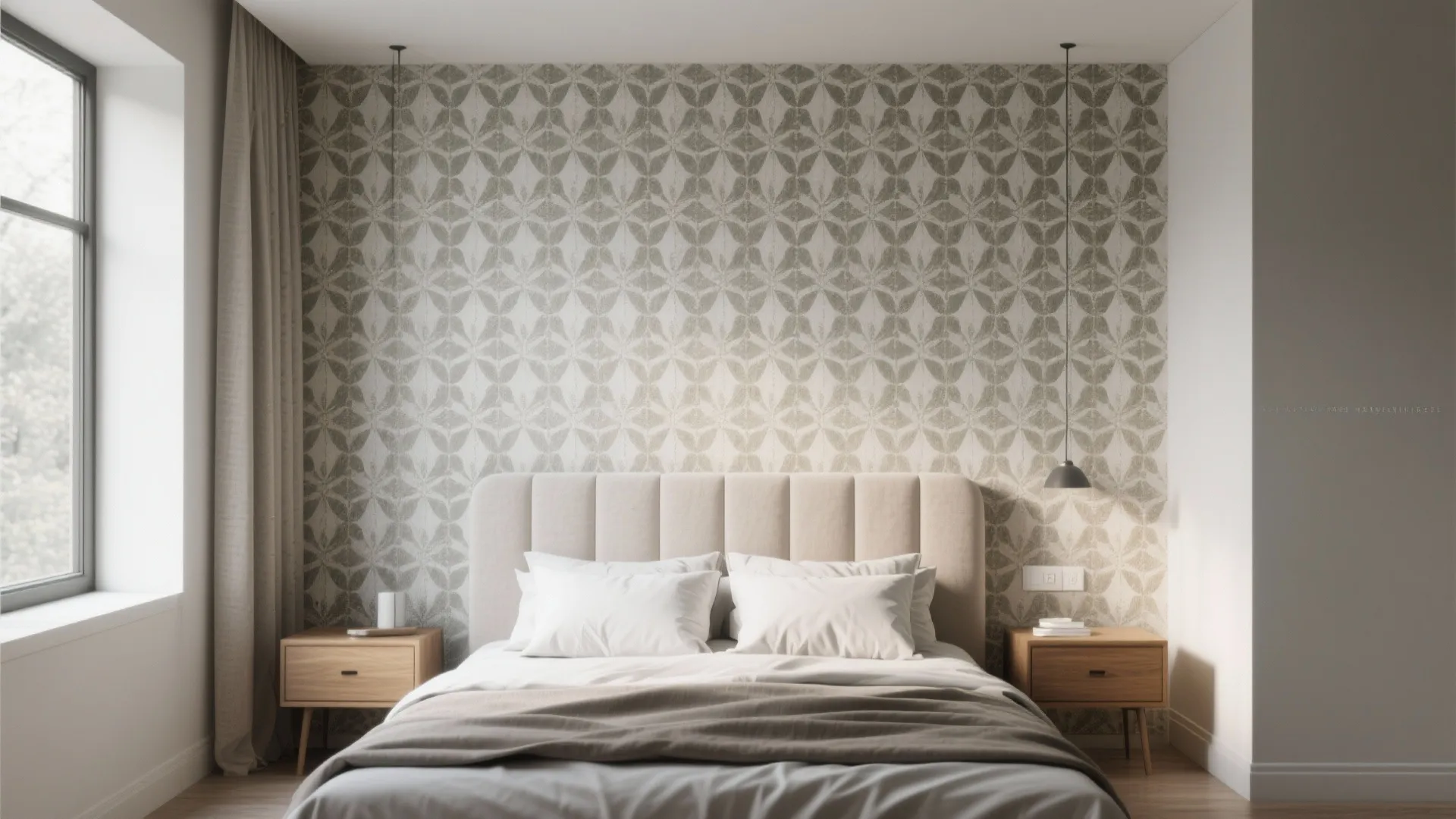 2. Peel-and-stick wallpaper accent