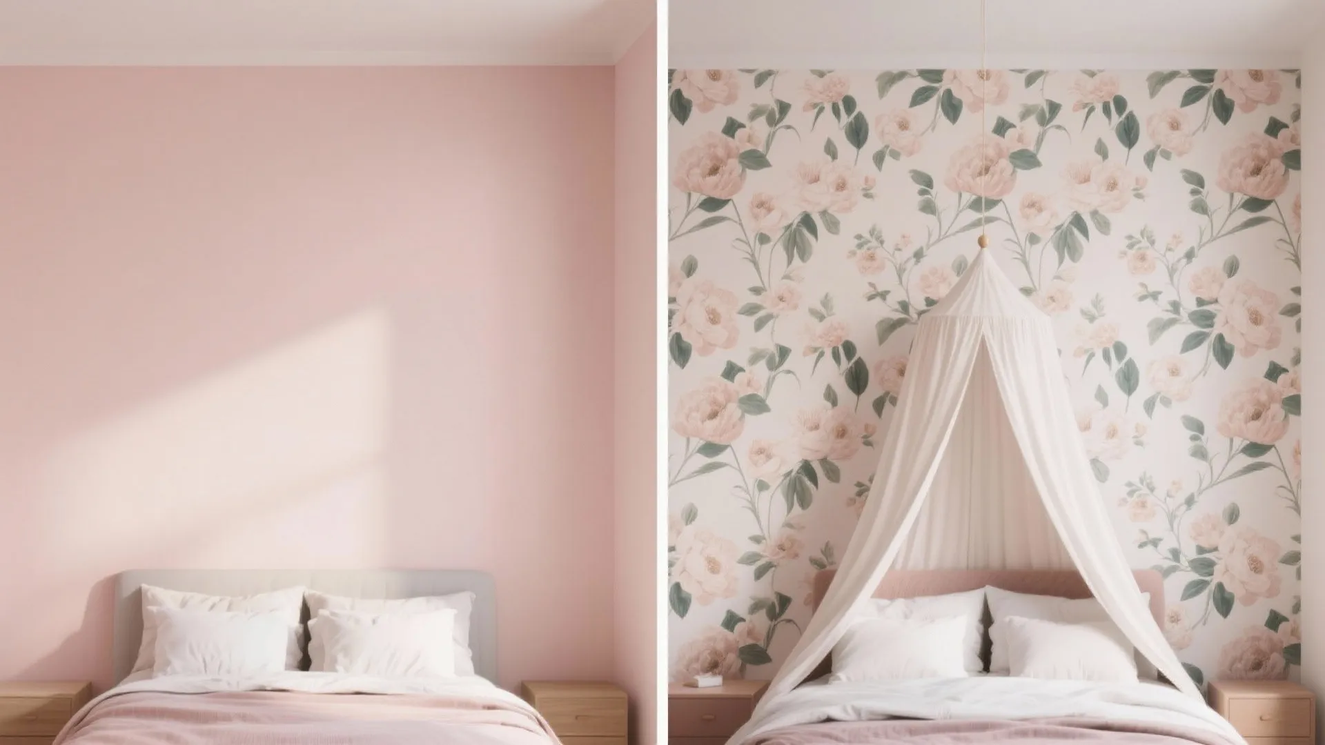 4. Wallpapered focal wall or removable decals