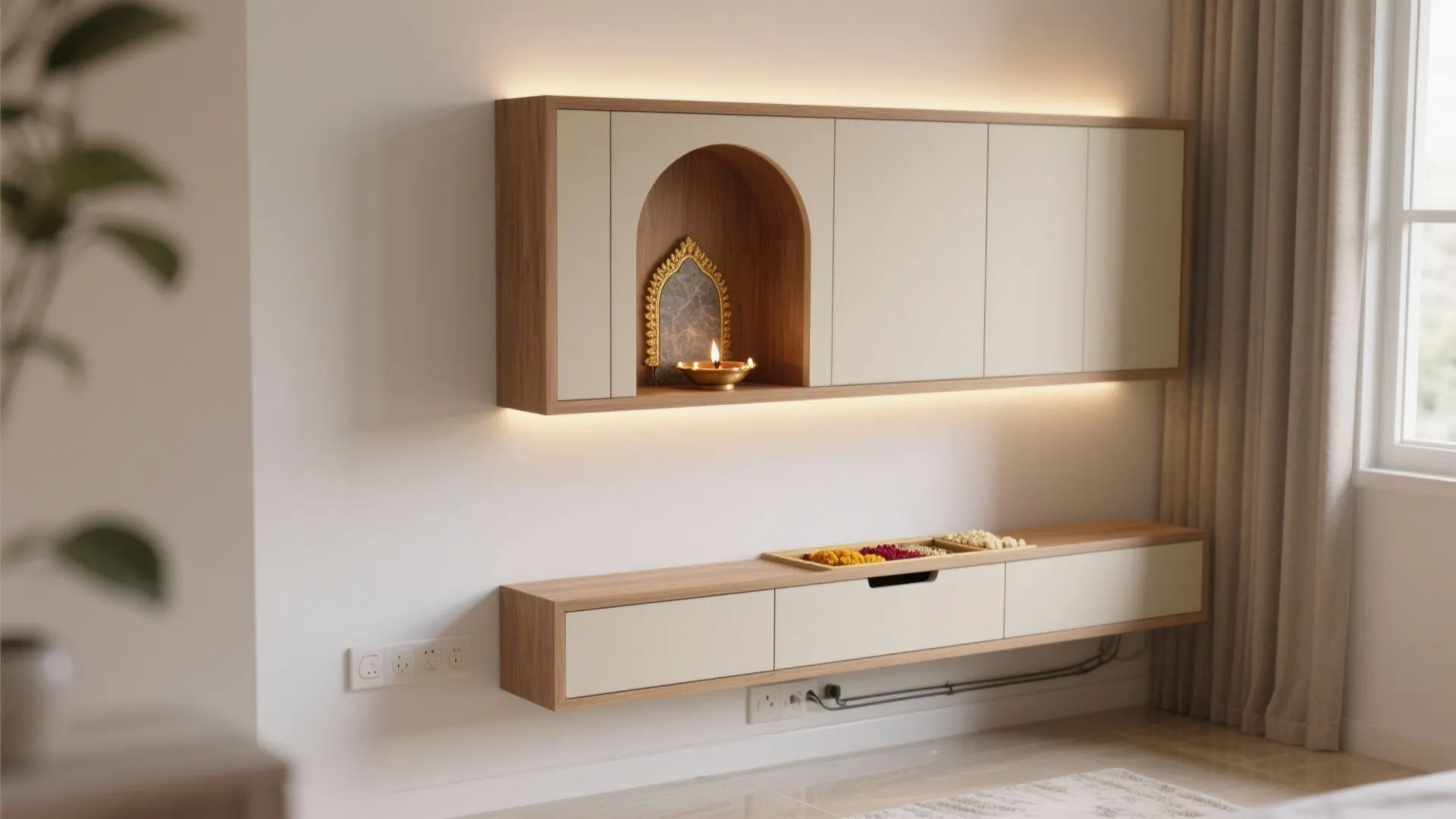 Wall-Mounted Shrine to Save Floor Space