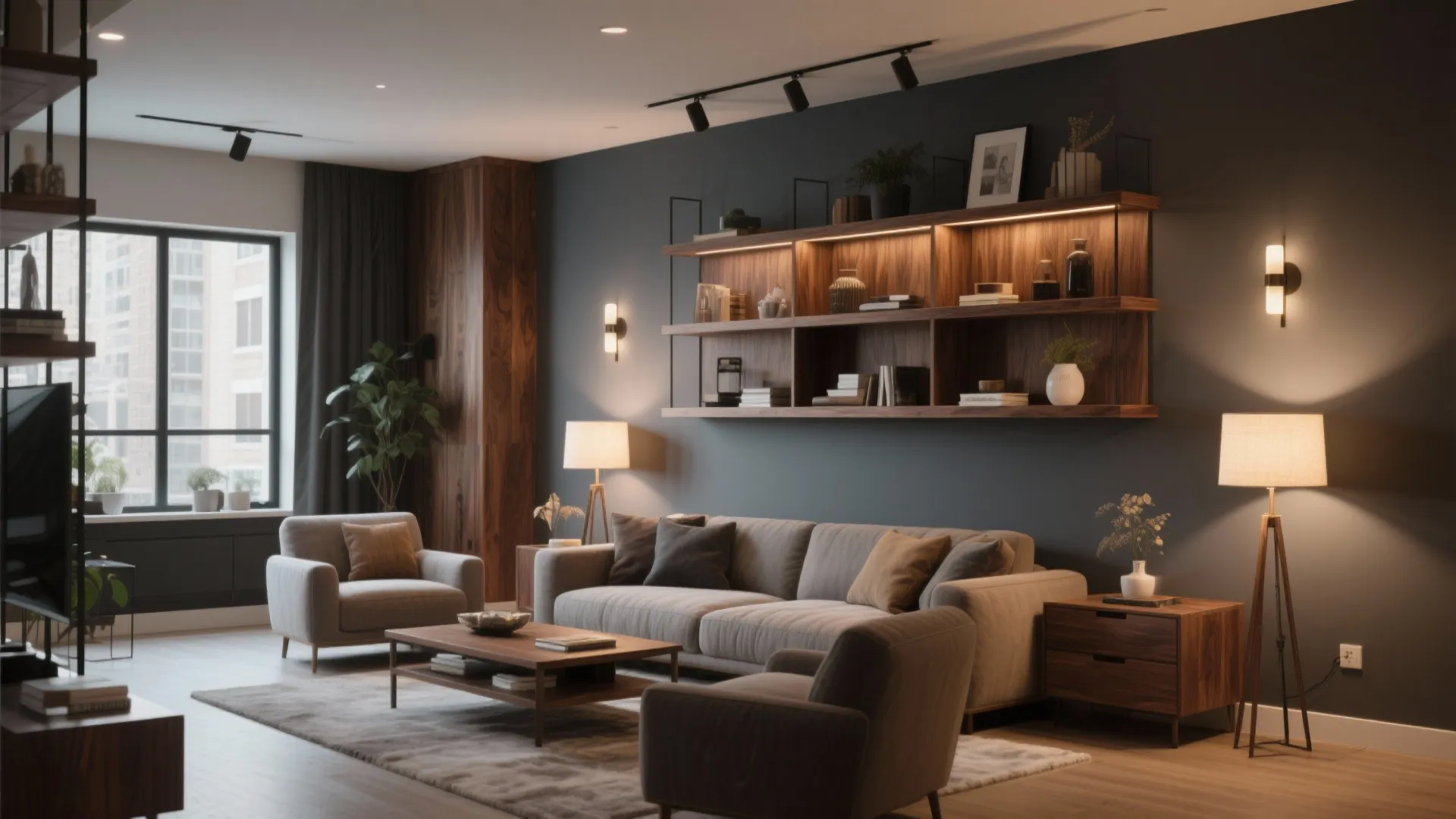 Rich Walnut with Soft Charcoal