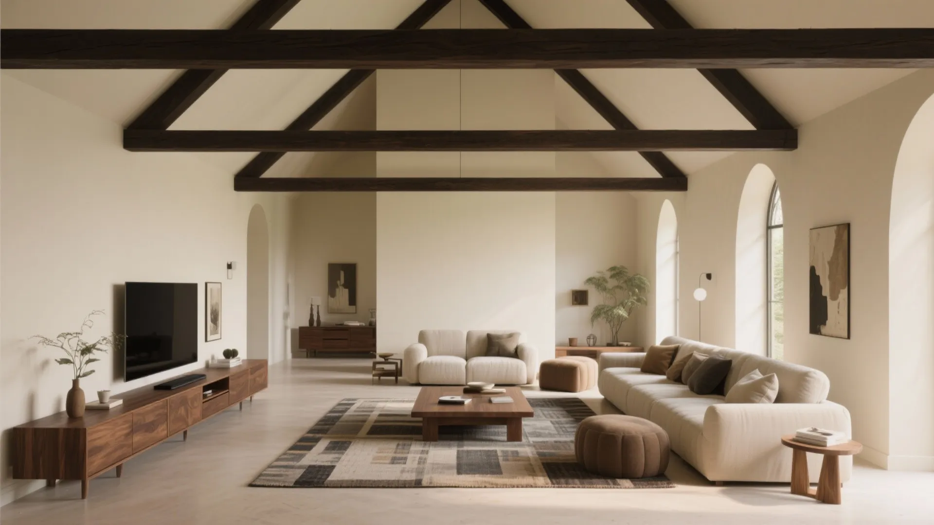 3. Anchor the space with a strong horizontal element