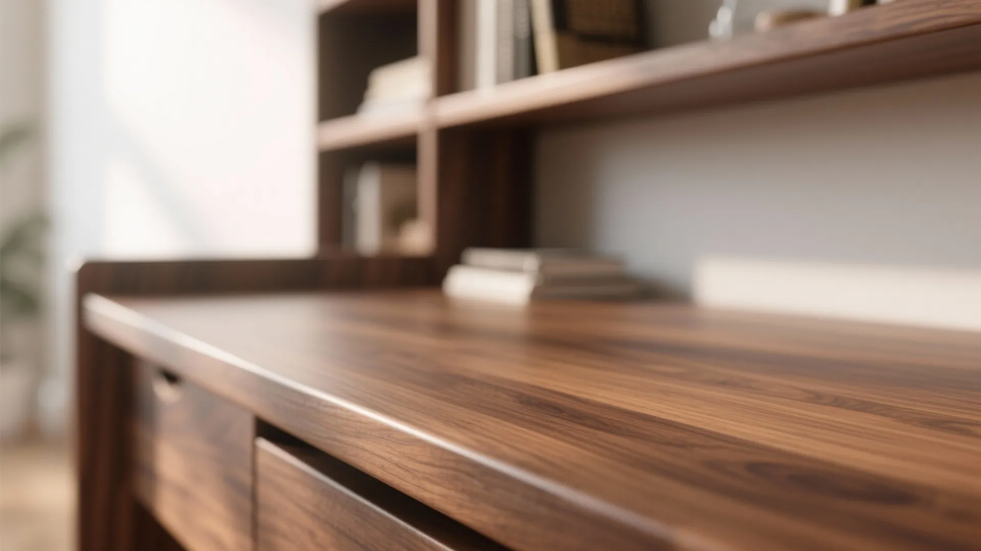 Wood accents for warmth and focus