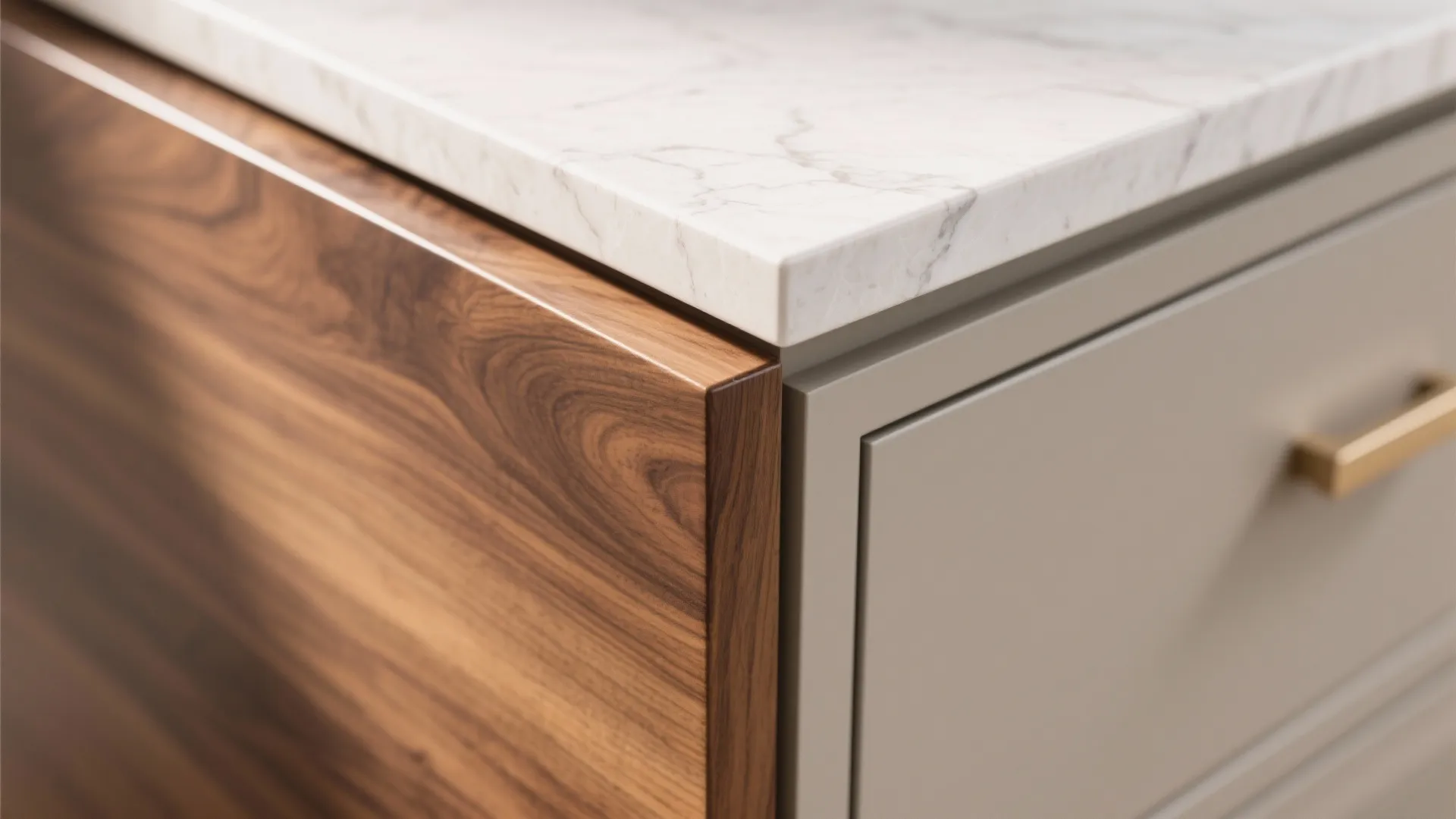 Warm wood moments in a compact kitchen