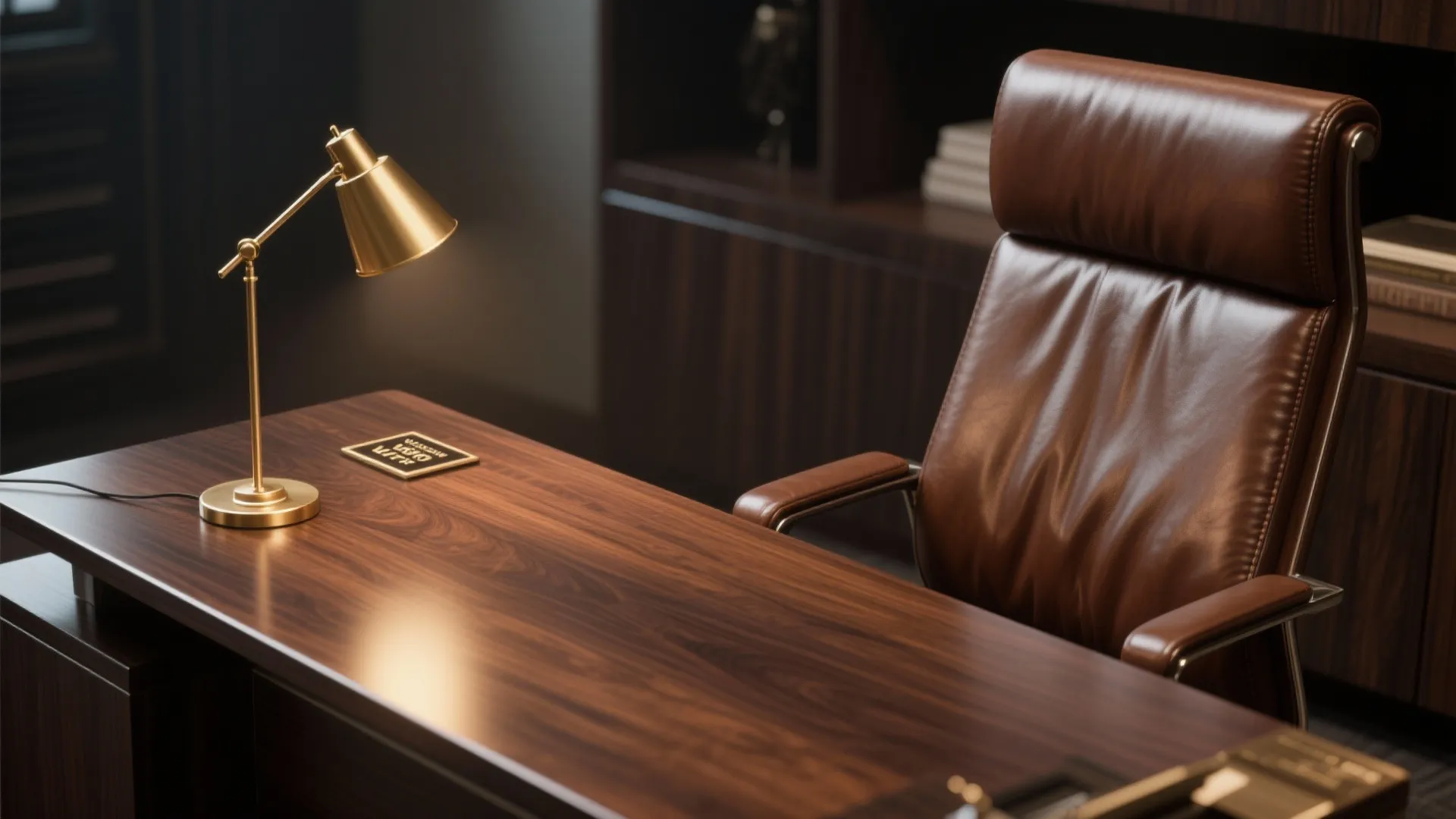 1. Dark Wood & Leather Accents