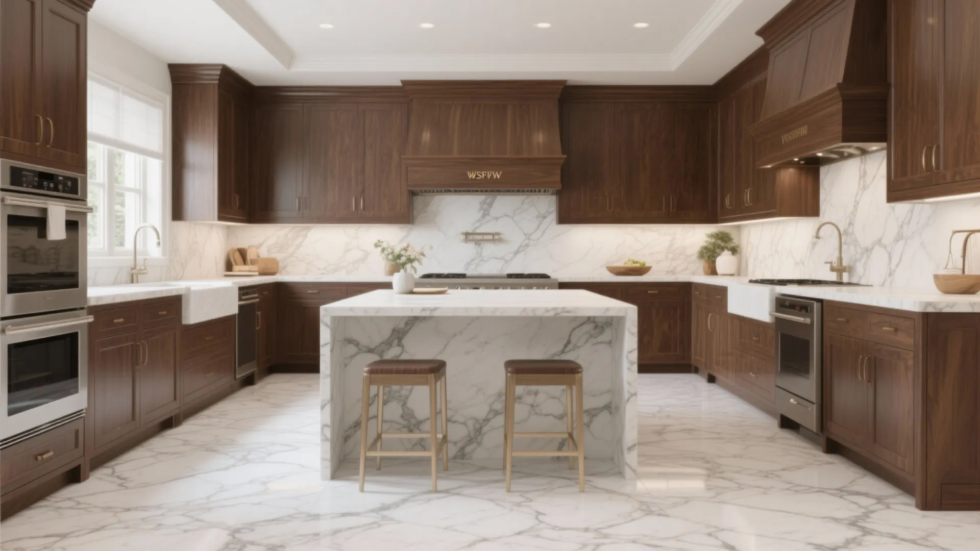 3. White Marble Tiles