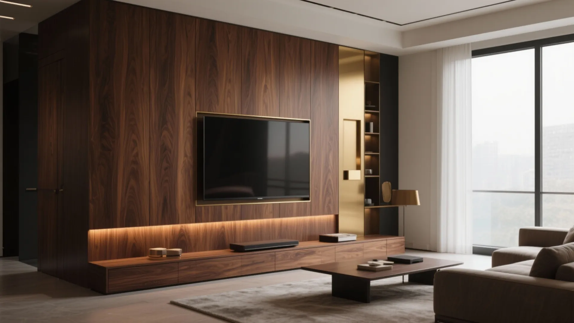 Sleek Modern Walnut Finish