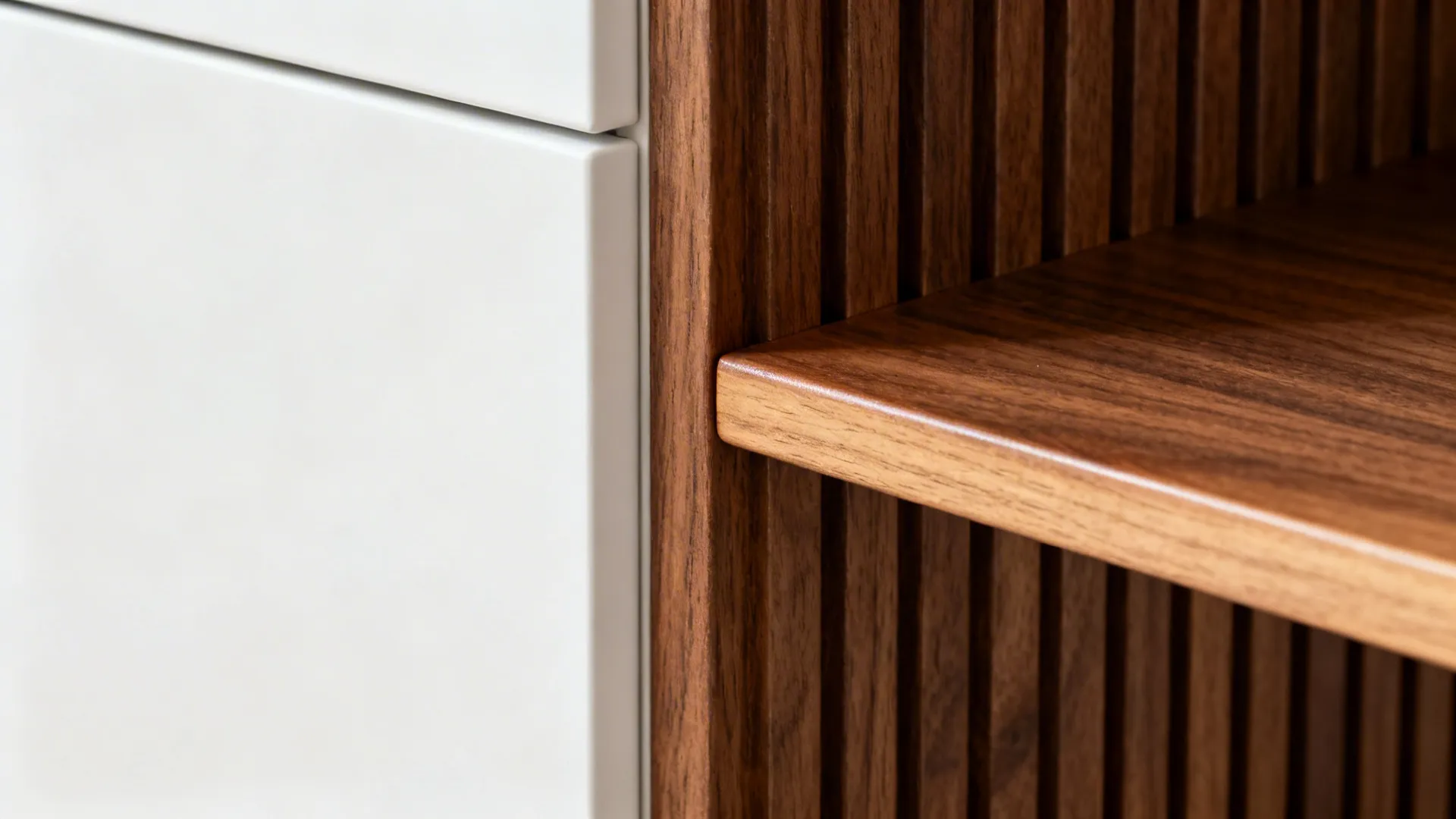 Warmth through wood accents and texture