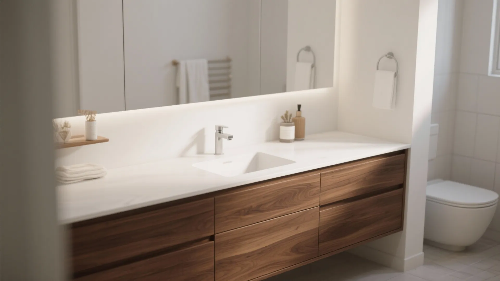 1. Warm Walnut Vanity