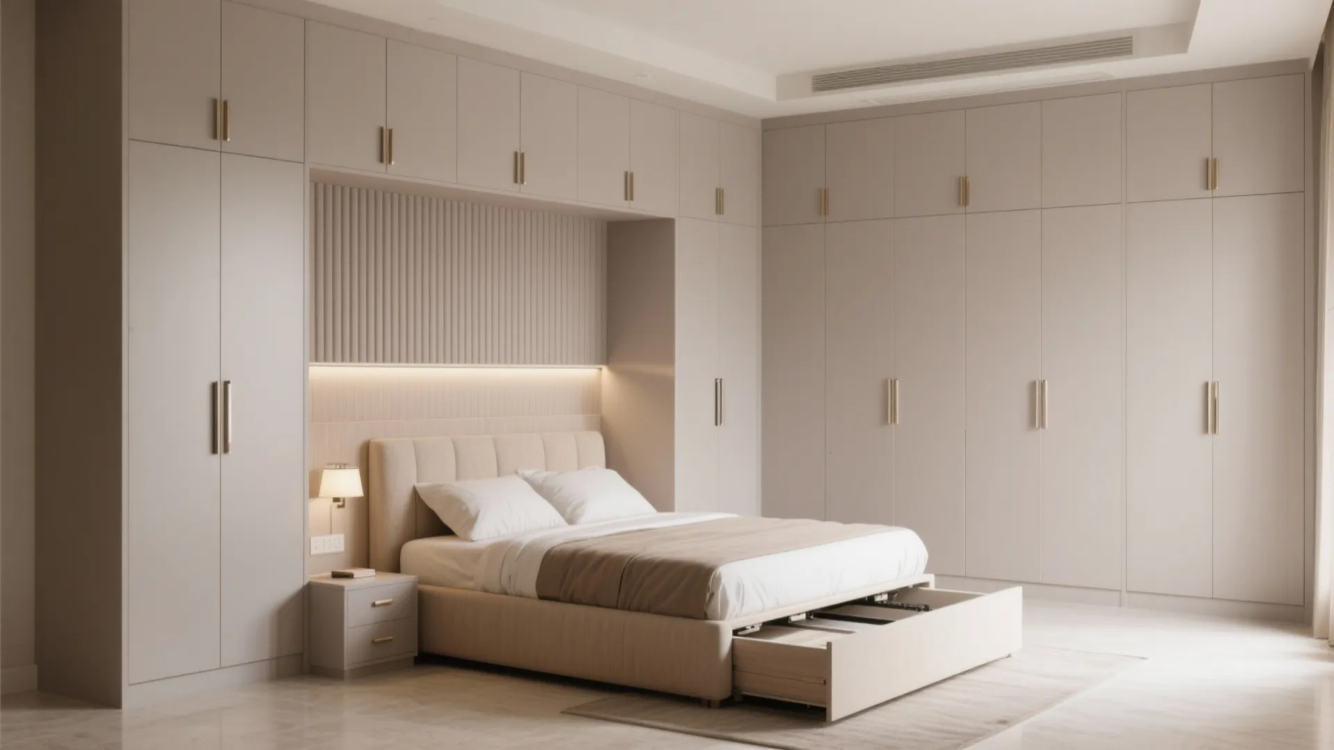 Built-in storage that disappears into the architecture