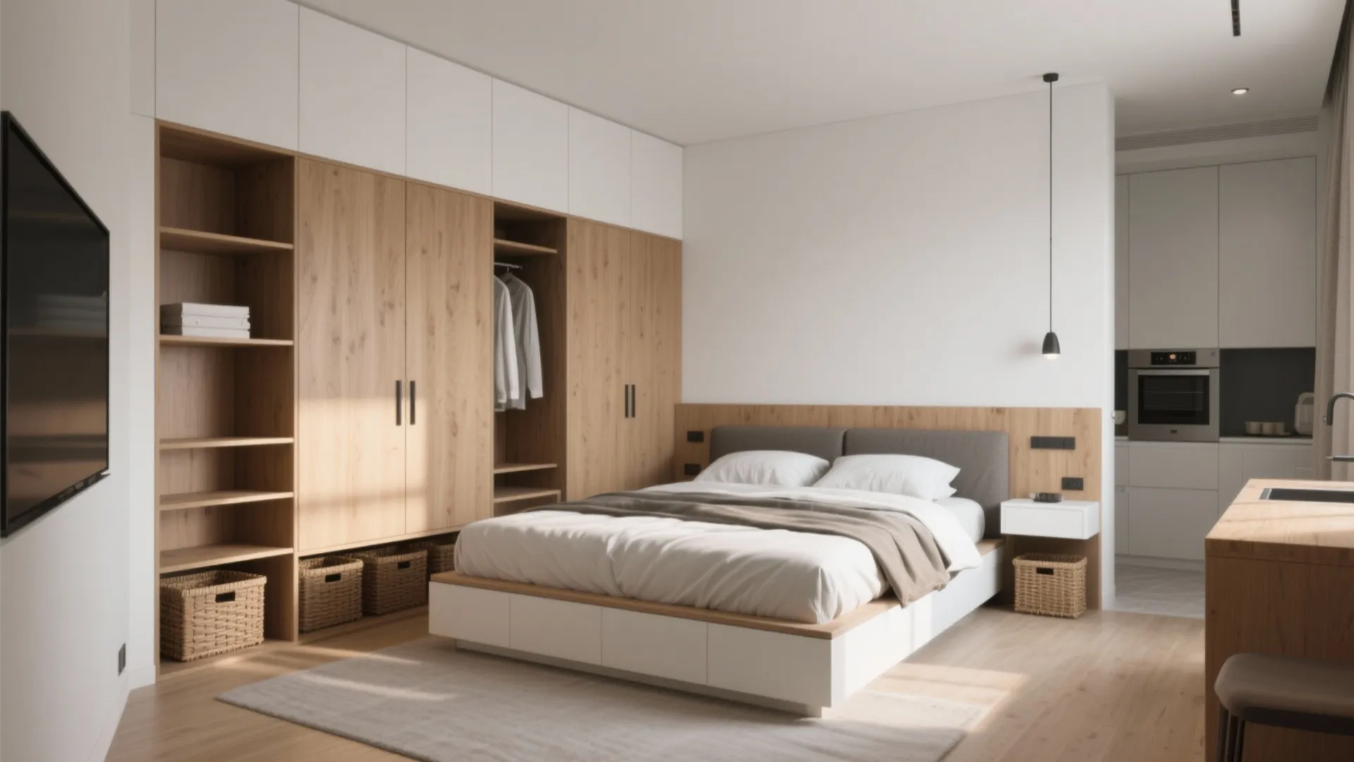 5. Integrated wardrobe plus bed combo