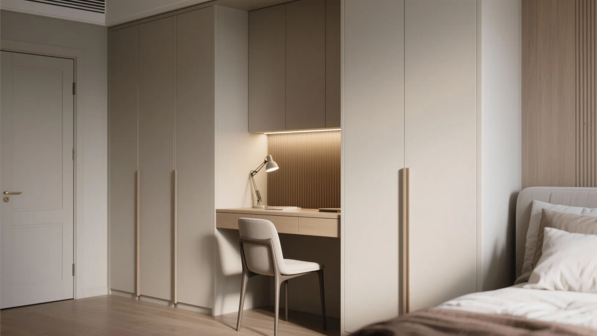 3. Built-In Wardrobe Desk Nook