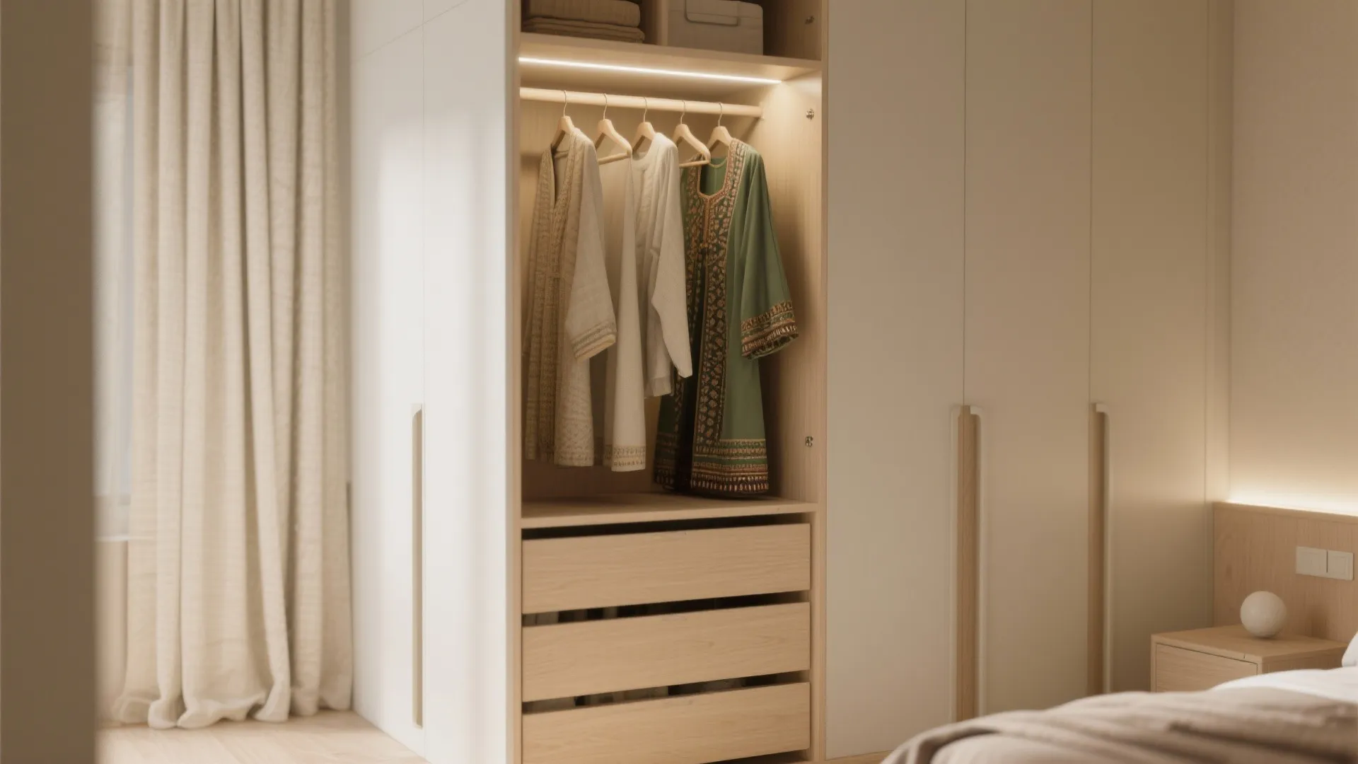 Wardrobes, Lighting, and a Calm Color Story