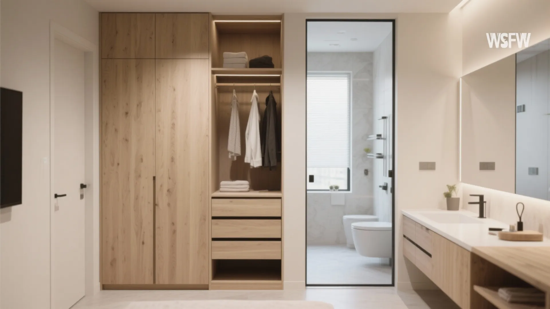 5. Integrated Wardrobe & Bathroom Entrance