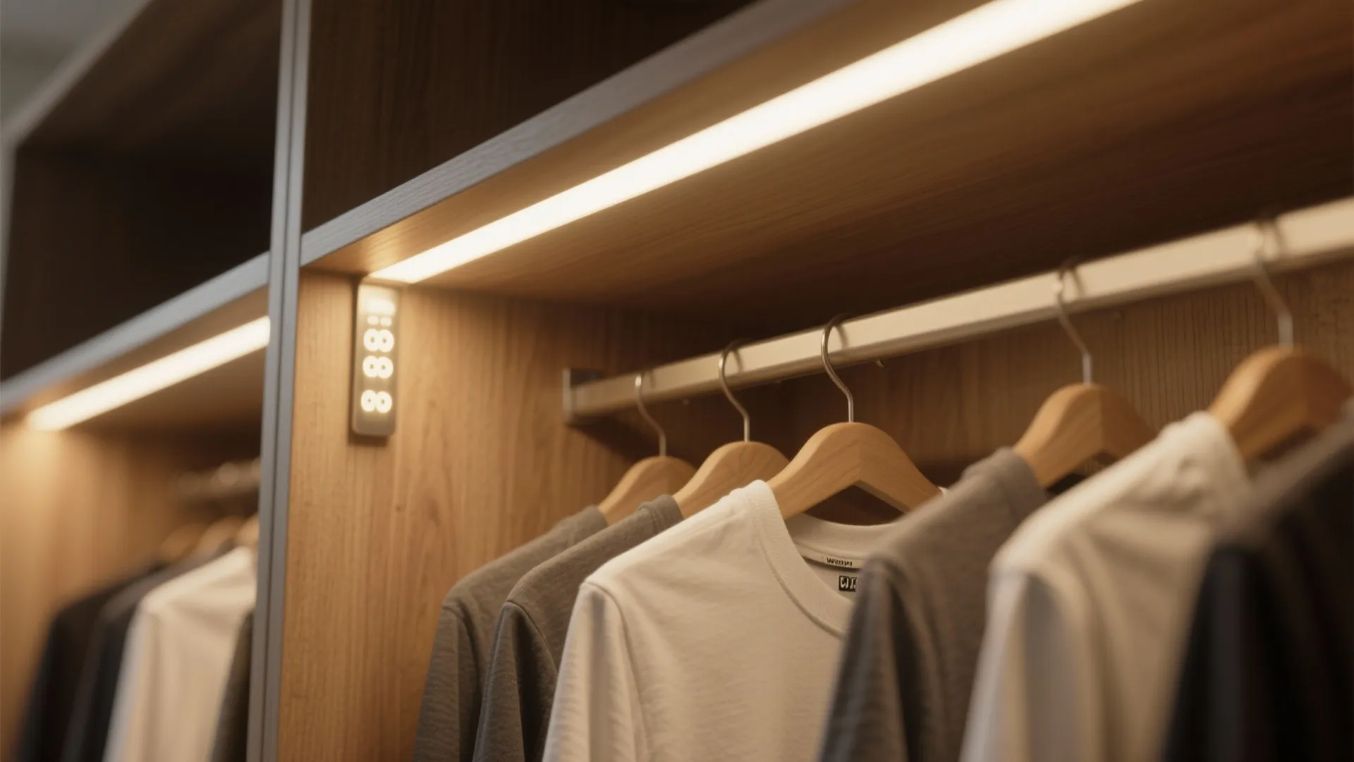 Reach-in Wardrobe with Double-Hang and Adjustable Shelves