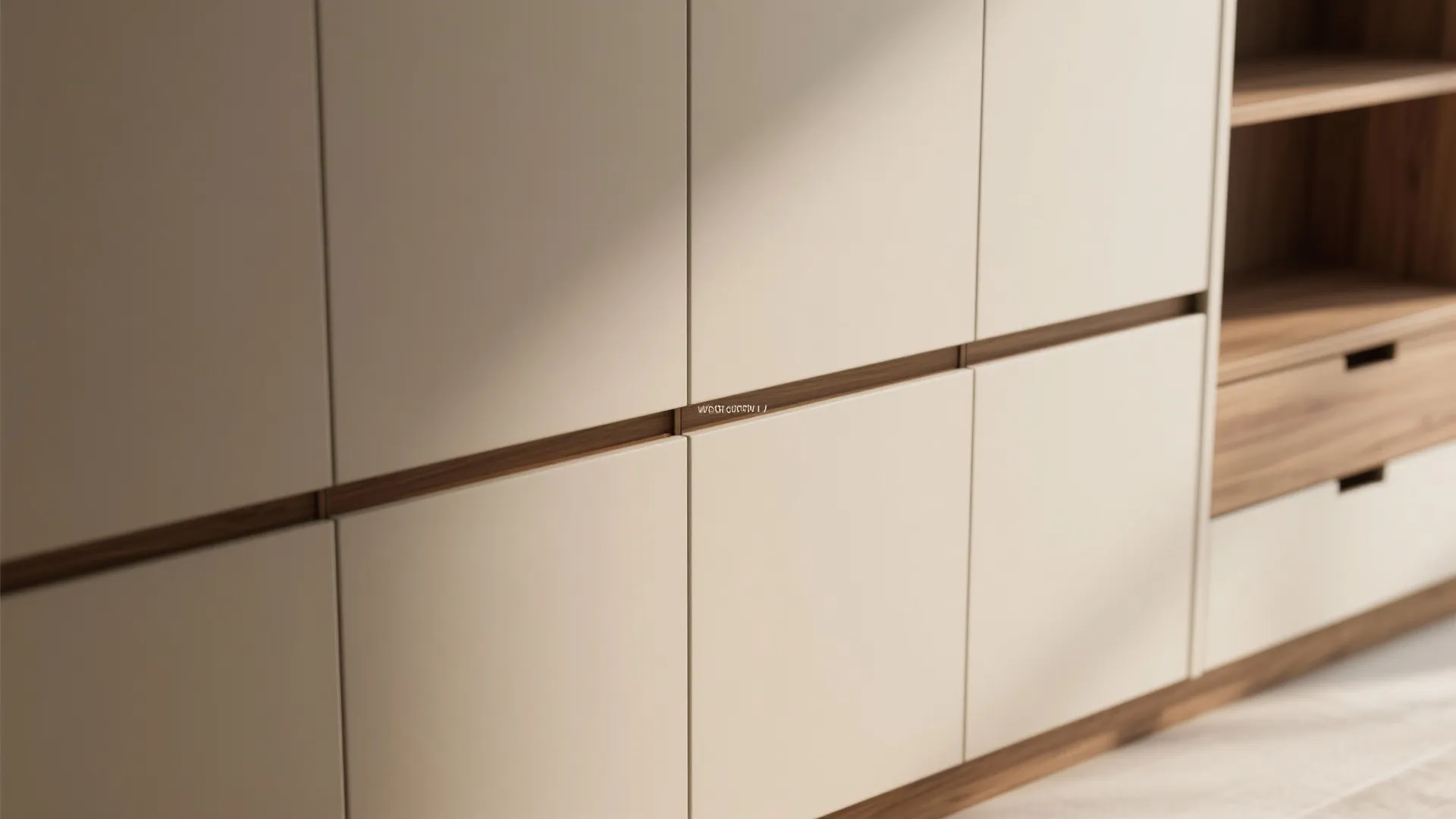 Built-in storage and clean lines for visual calm