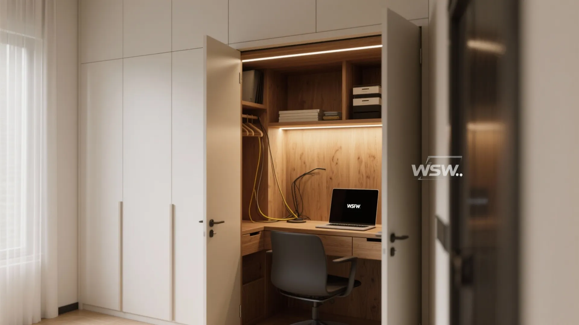 4. Dual-Purpose Wardrobe Office