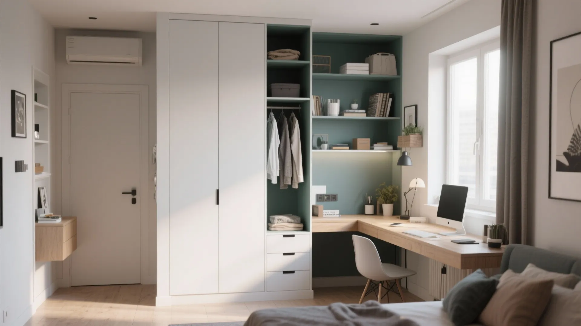Multi-Functional Wardrobe with Study Niche