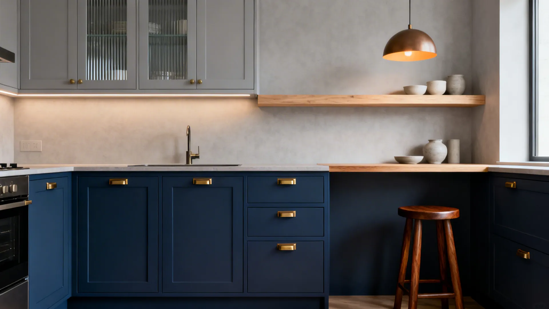 Warm Metals and Wood Accents for Balance