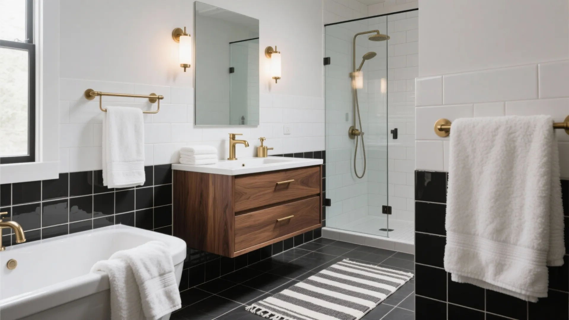 5) Warm Metal and Wood Accents to Soften the Contrast